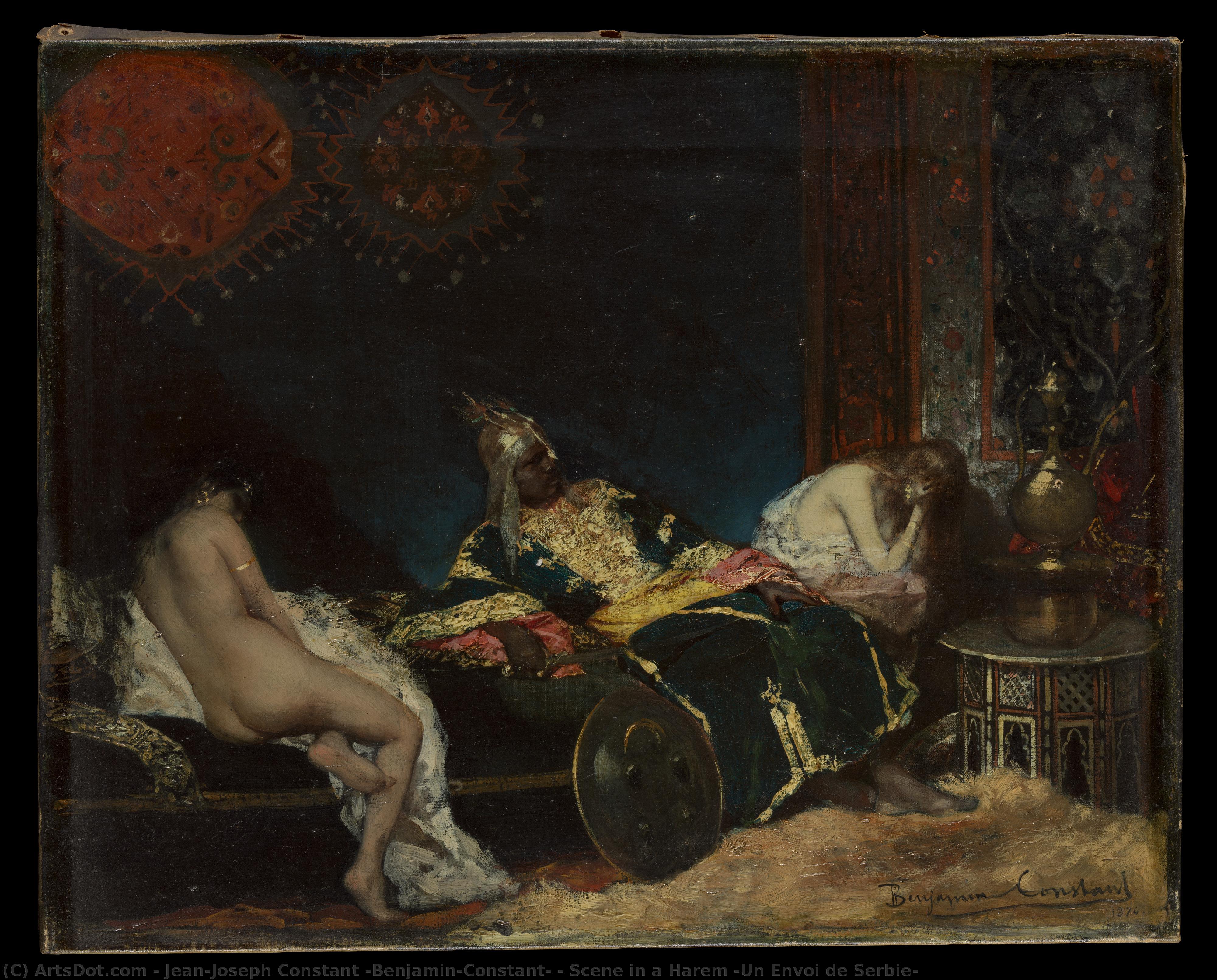 Scene In A Harem (un Envoi De Serbie) — Jean-joseph Benjamin Constant