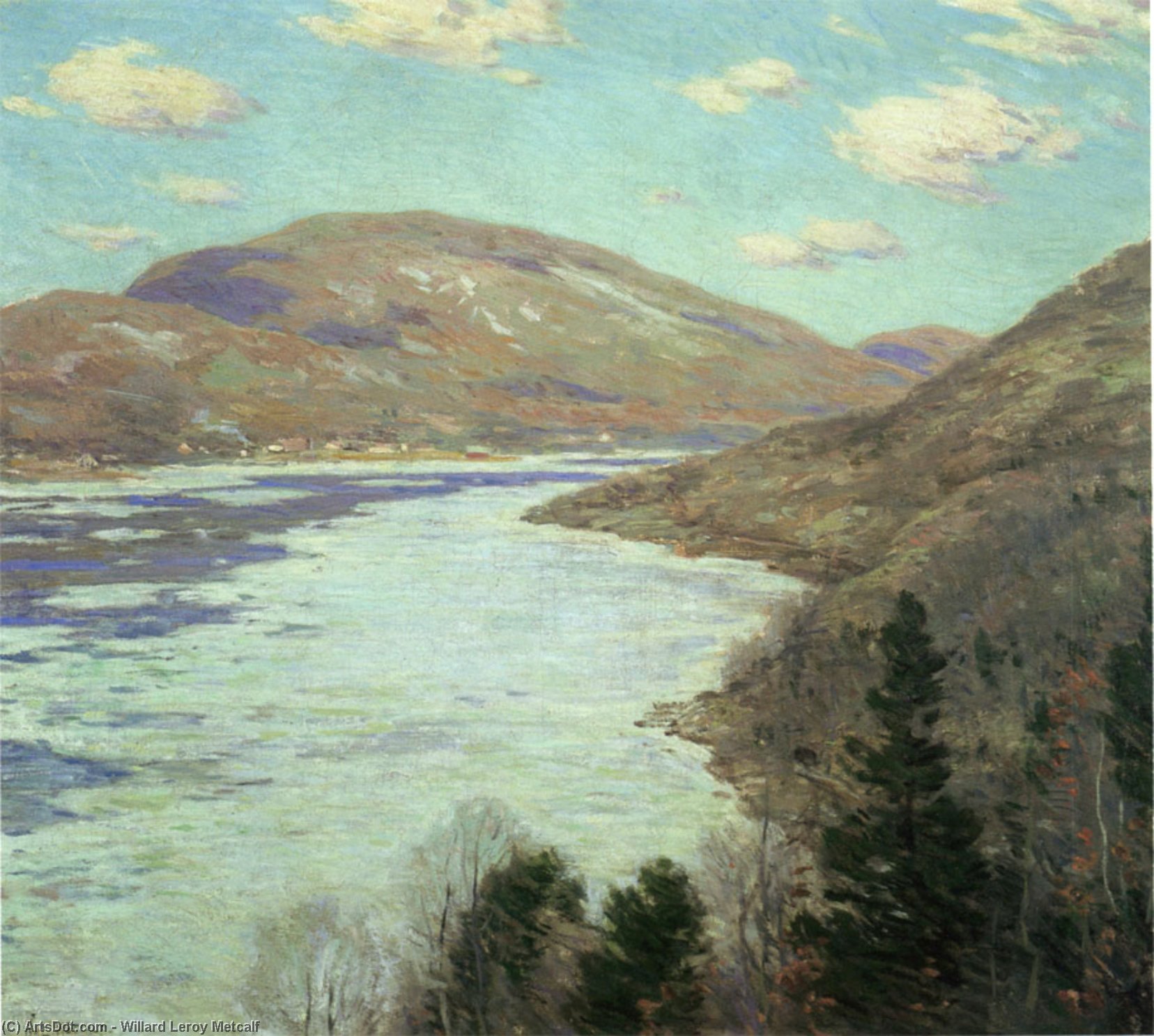 Hudson River In February — Willard Leroy Metcalf