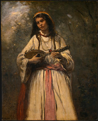Gypsy Girl With Mandolin — Jean-baptiste-camille Corot