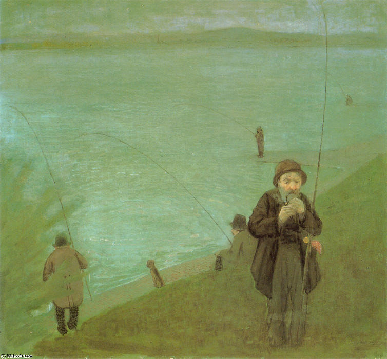 Anglers On The Rhine — August Macke