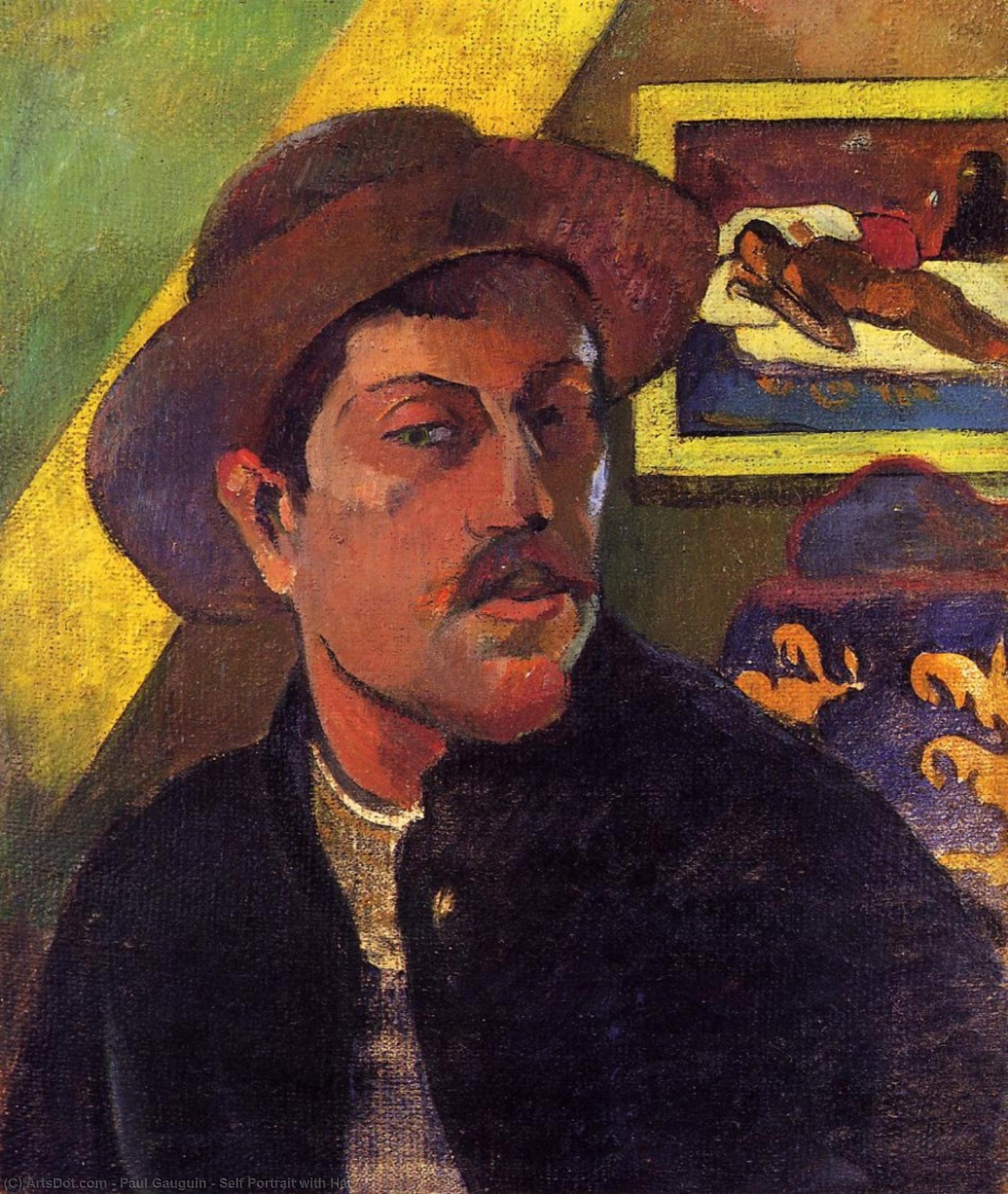 Self Portrait With Hat — Eugène Henri Paul Gauguin