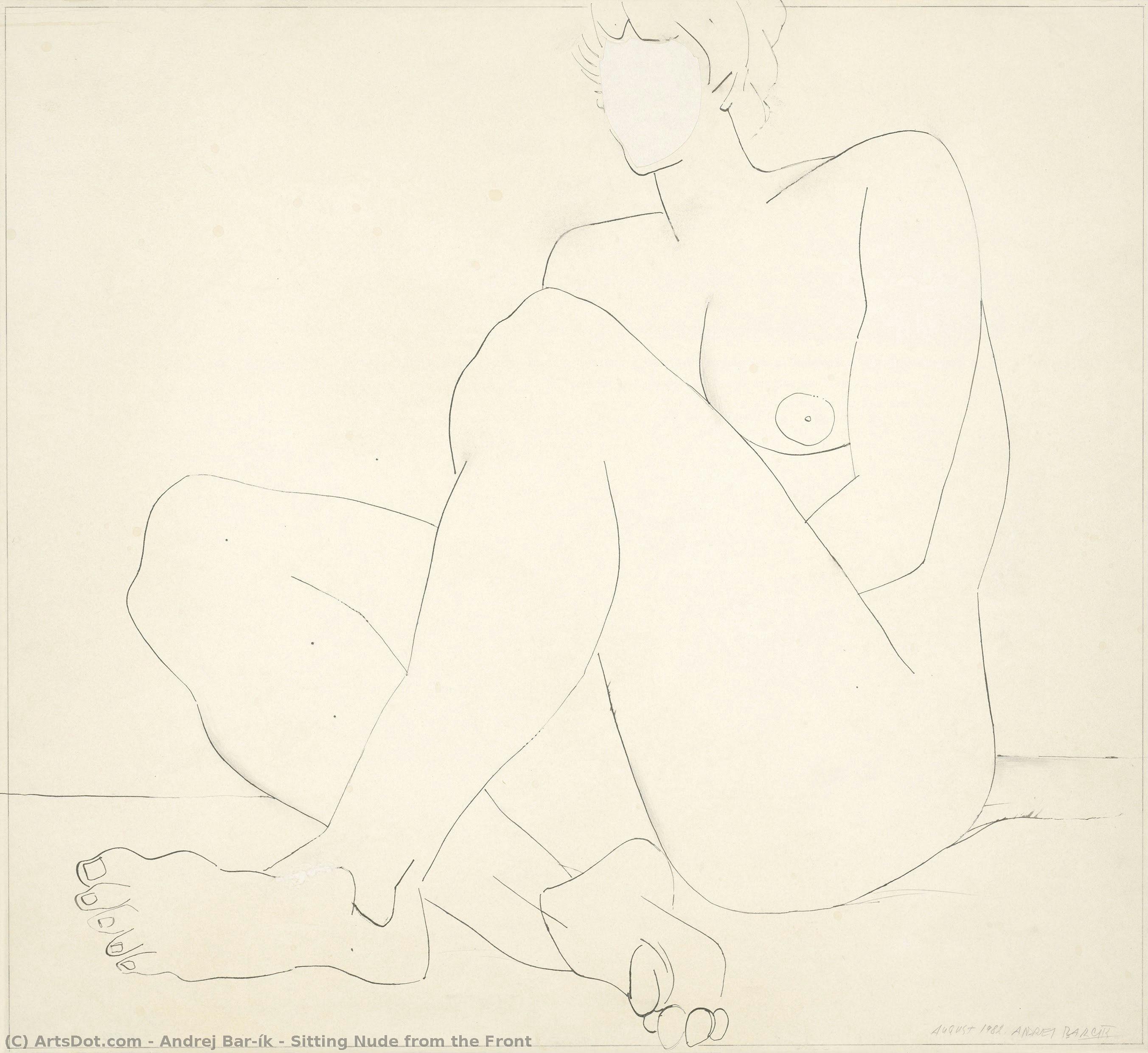 Sitting Nude From The Front — Andrej Barčík