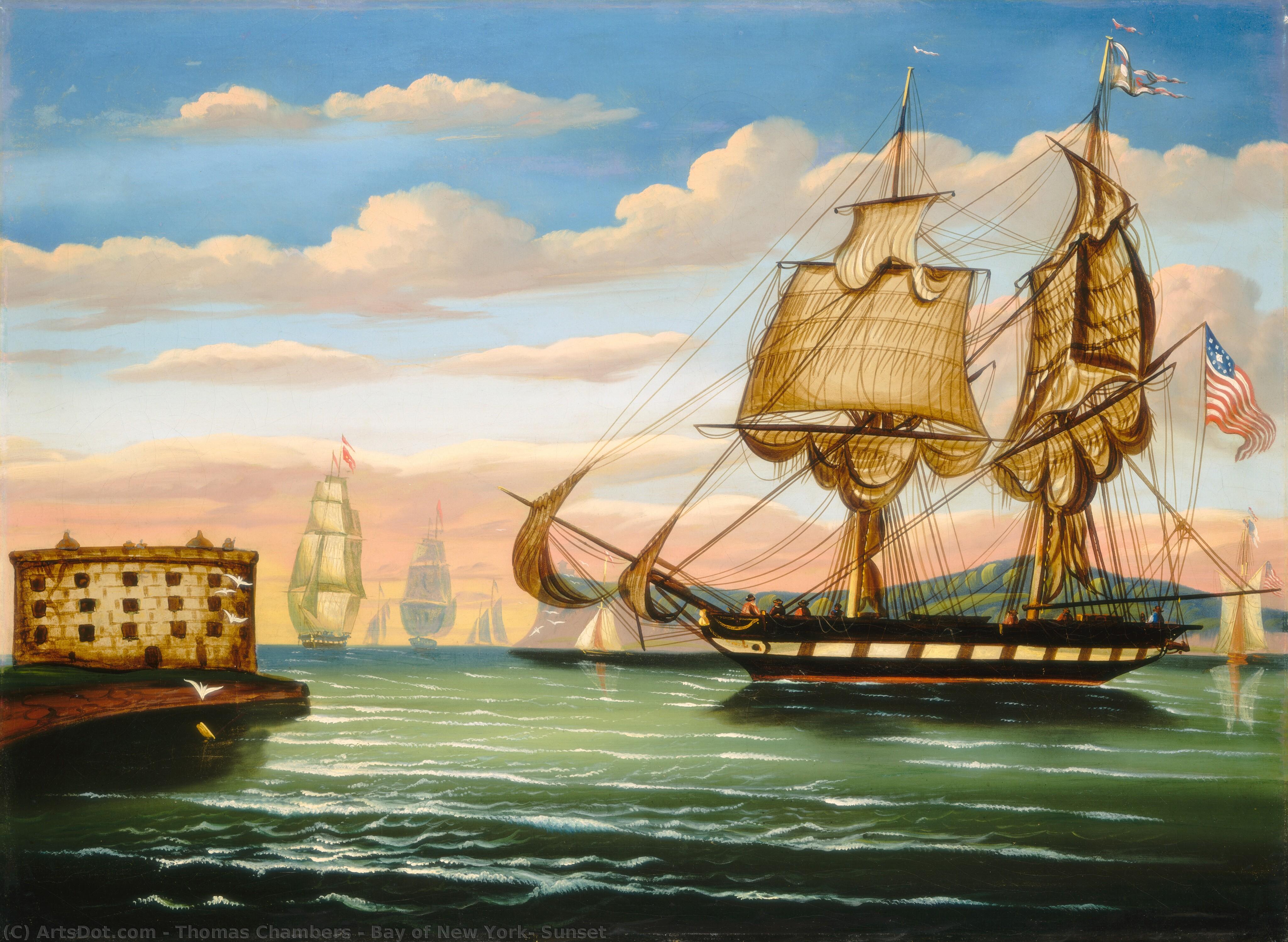 Bay Of New York, Sunset — Thomas Chambers