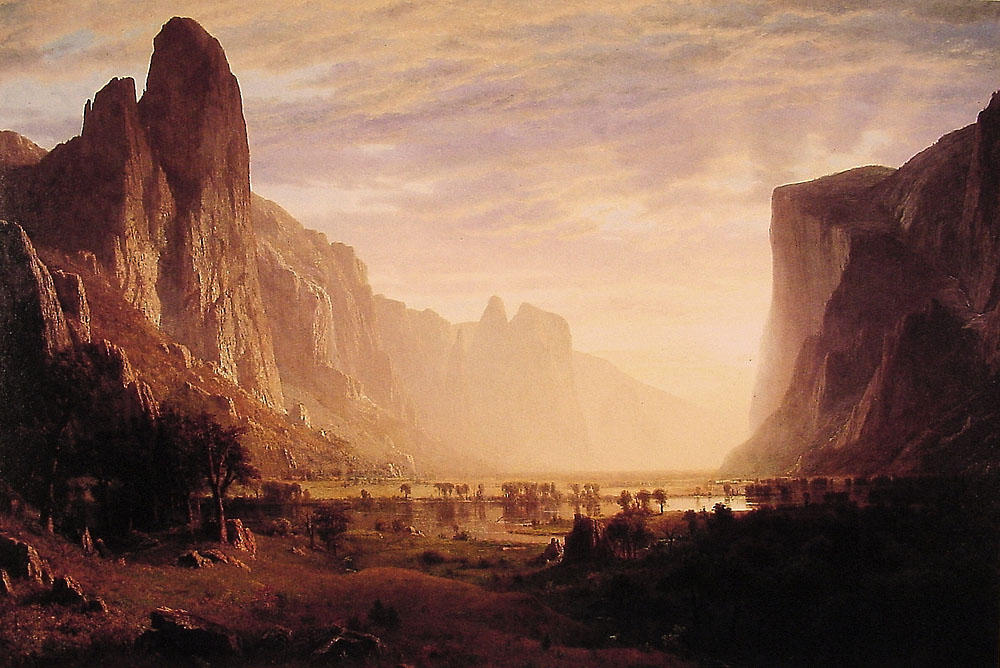 Looking Down Yosemite Valley, California — Albert Bierstadt