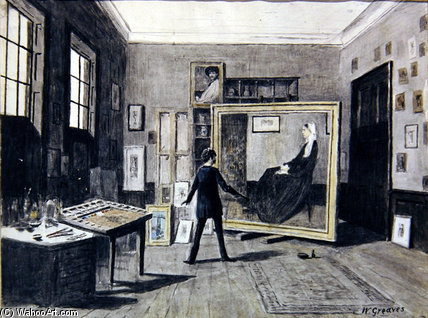Whistler Painting In His Studio — Walter Greaves