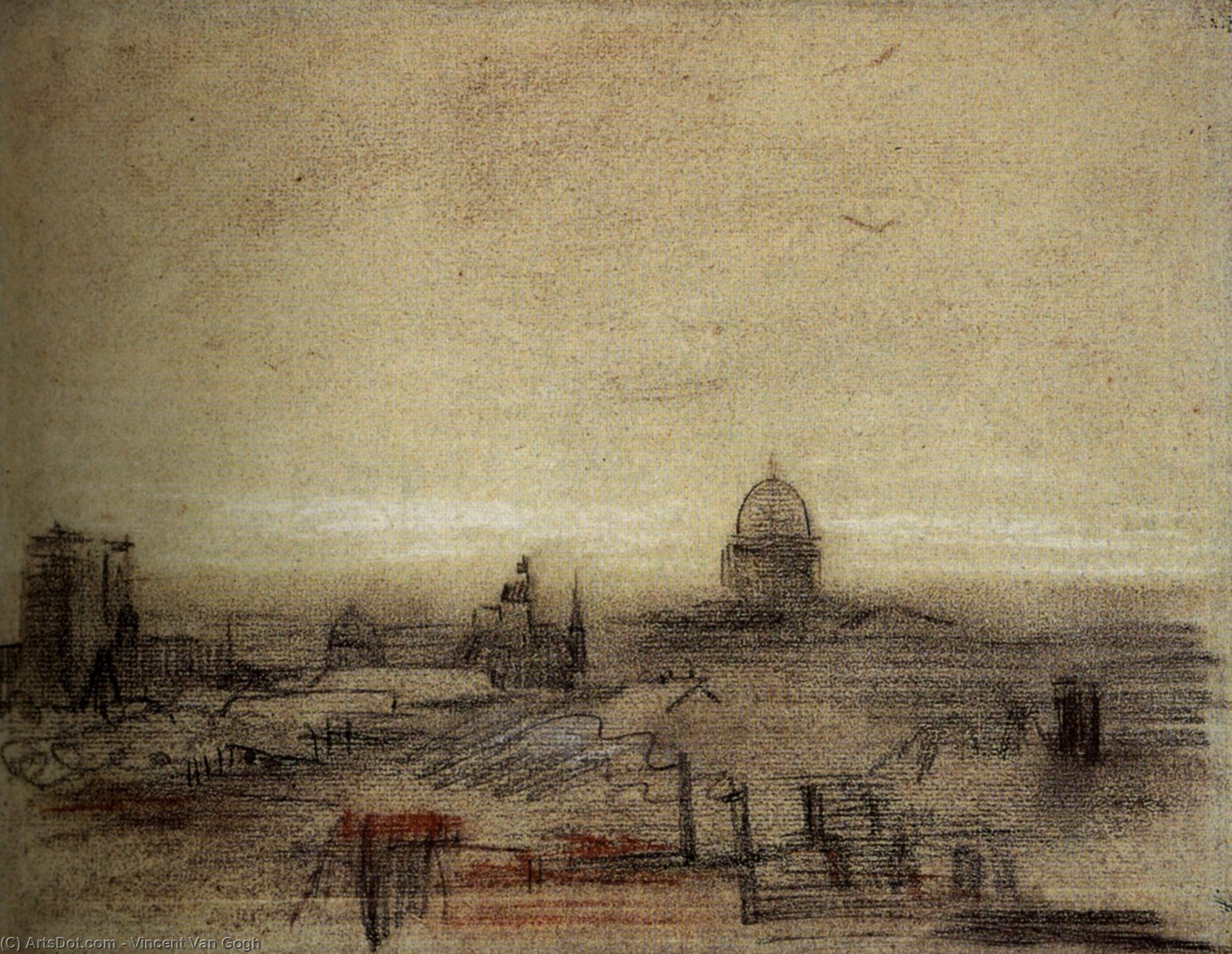 View Of Paris With Notre-dame And The Pantheon — Vincent Willem Van Gogh