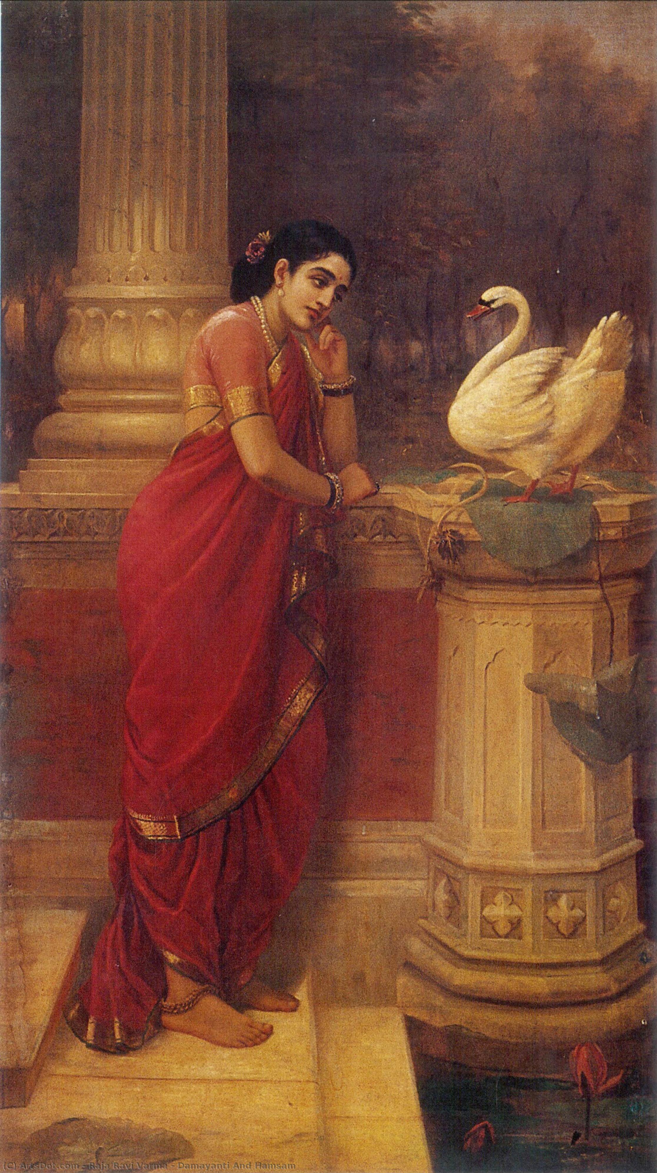 Damayanti And Hamsam — Raja Ravi Varma