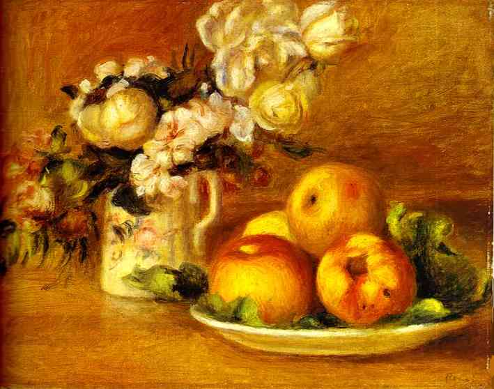 Apples And Flowers (les Pommes Et Fleurs) — Pierre-auguste Renoir