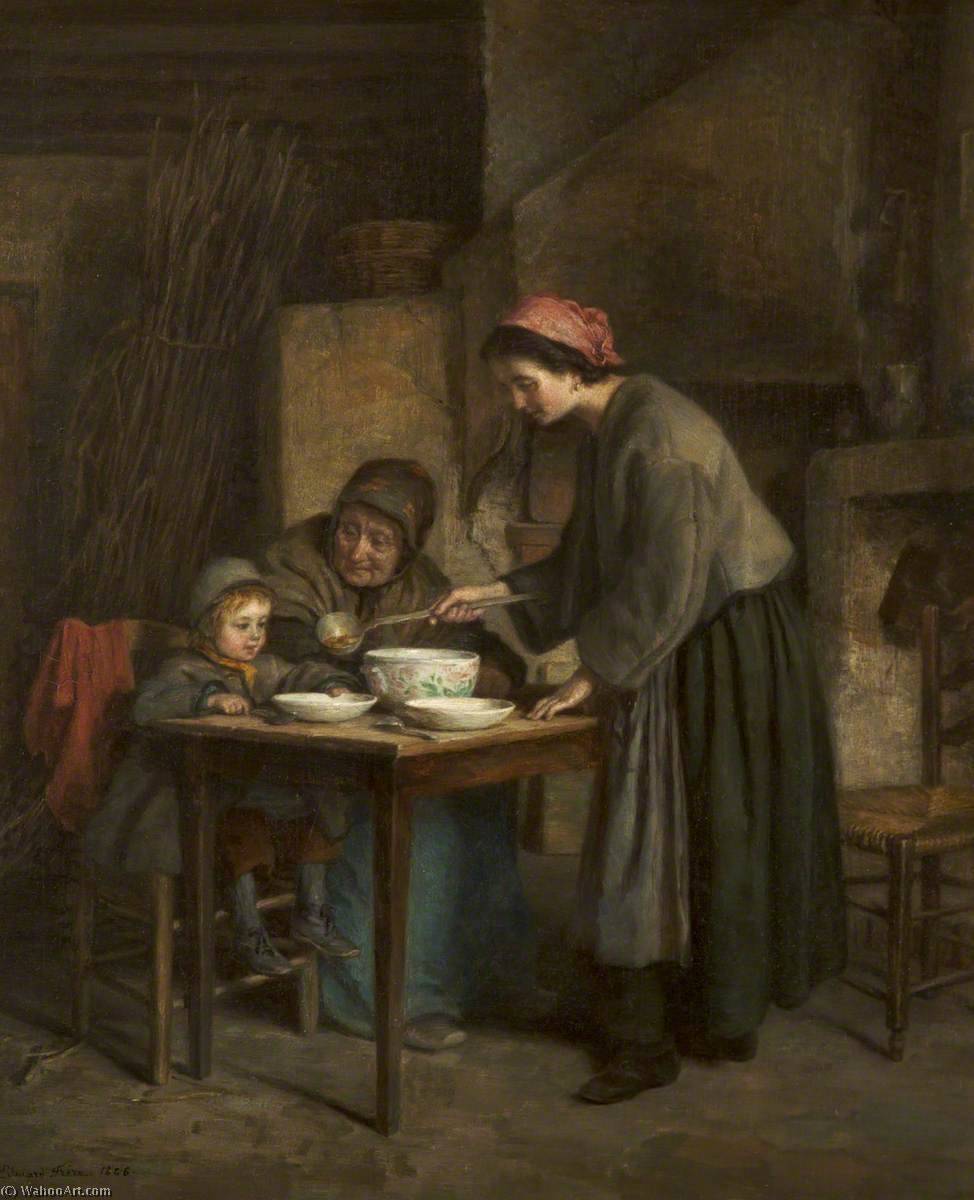 Dinner Time (cottage Interior) — Pierre Edouard Frère