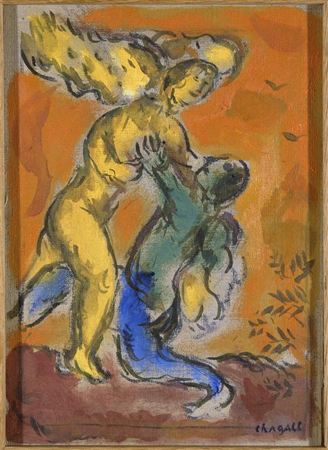 Jacob Wrestling With The Angel — Marc Chagall