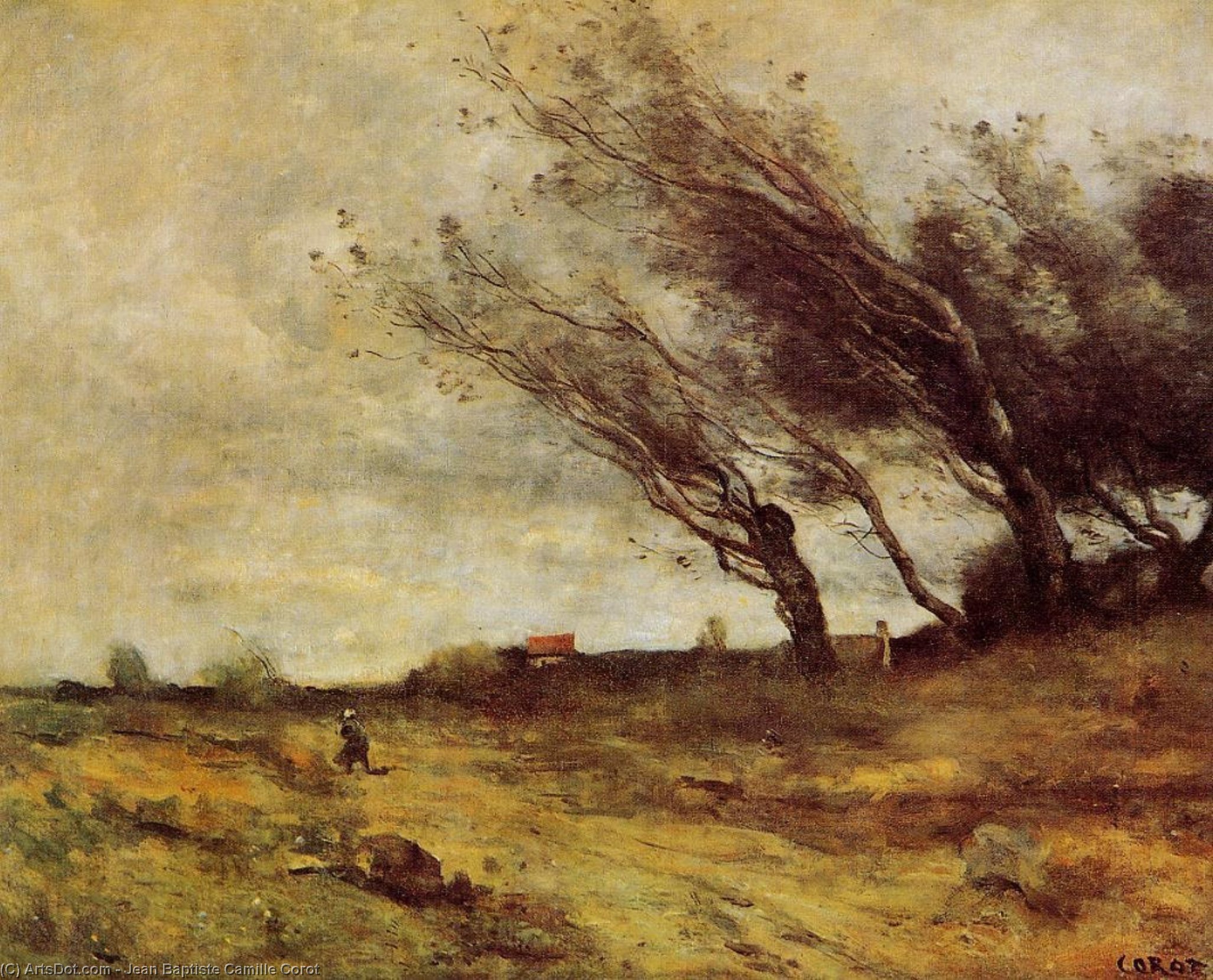 Windswept Landscape — Jean-baptiste-camille Corot