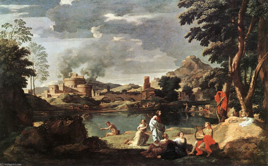 Landscape With Orpheus And Euridice — Nicolas Poussin