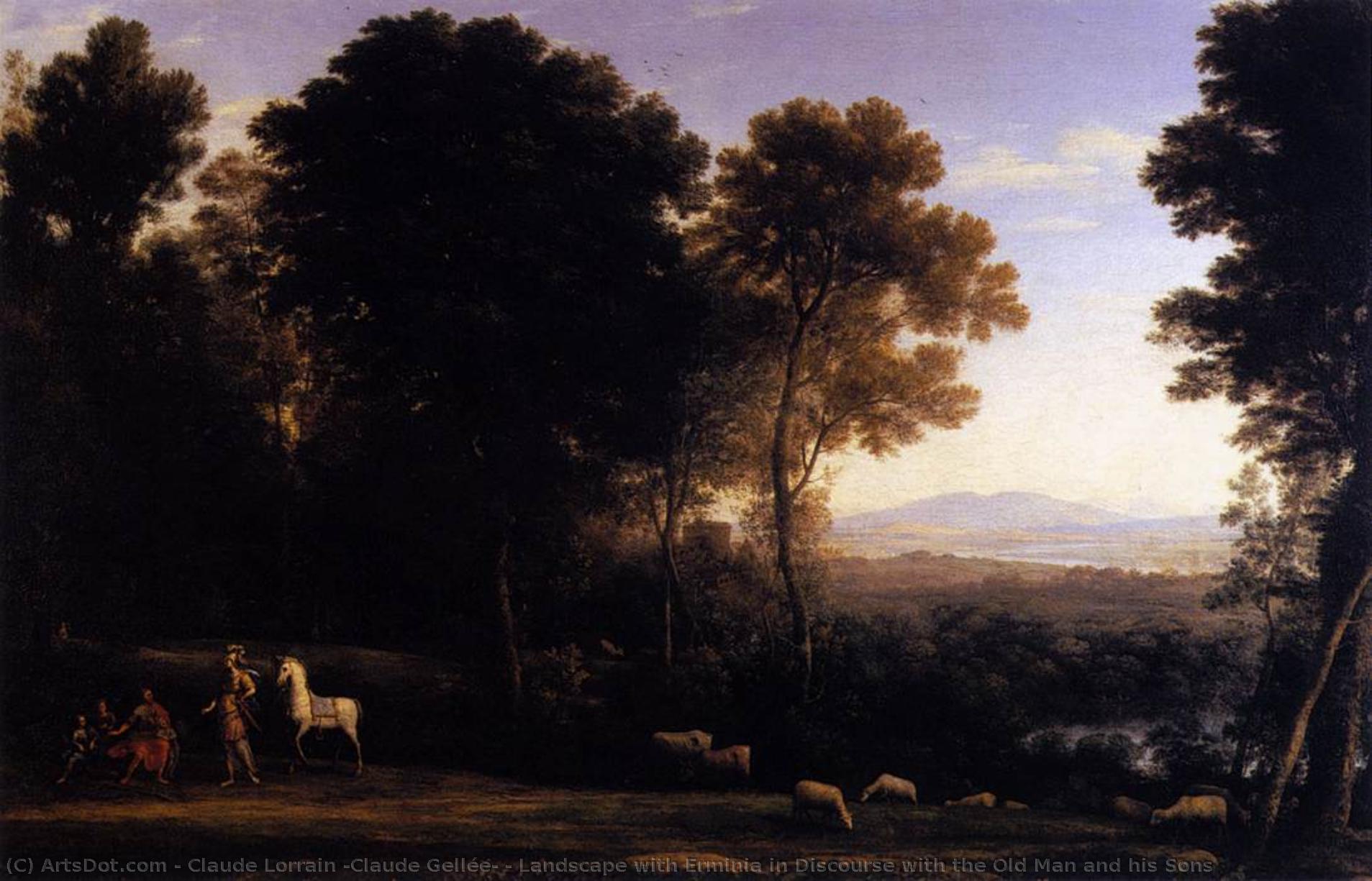 Landscape With Erminia In Discourse With The Old Man And His Sons — Claude Lorrain (claude Gellée)
