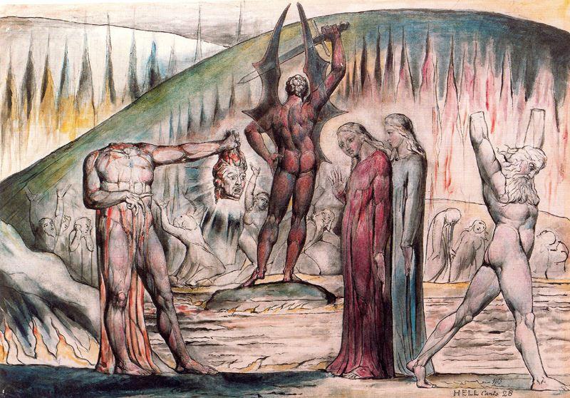 Los Cismáticos Y Los Sembradores De Discordia. Bertrán De Born Y Mosca De Lamberti — William Blake