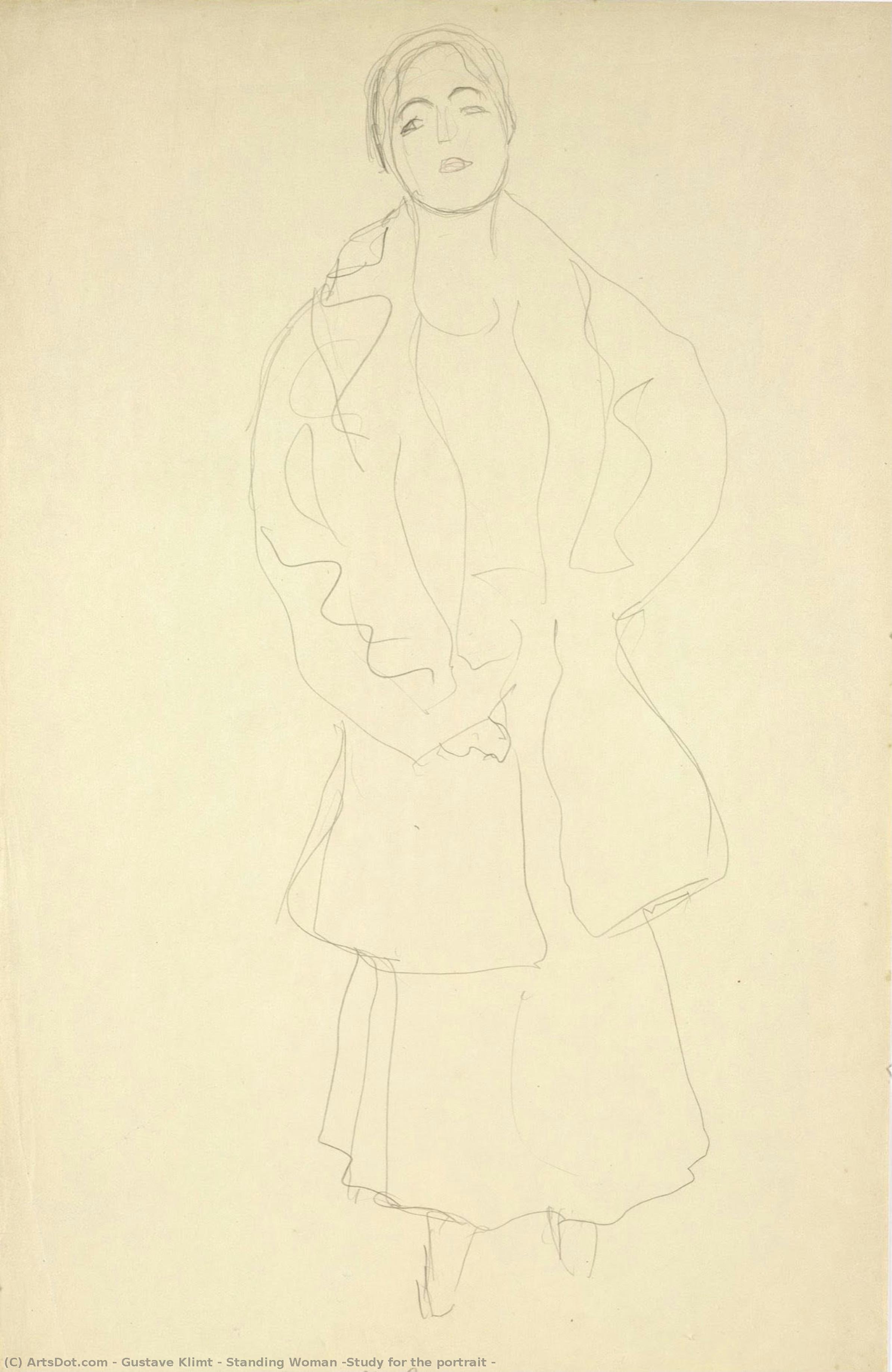 Standing Woman (study For The Portrait — Gustav Klimt