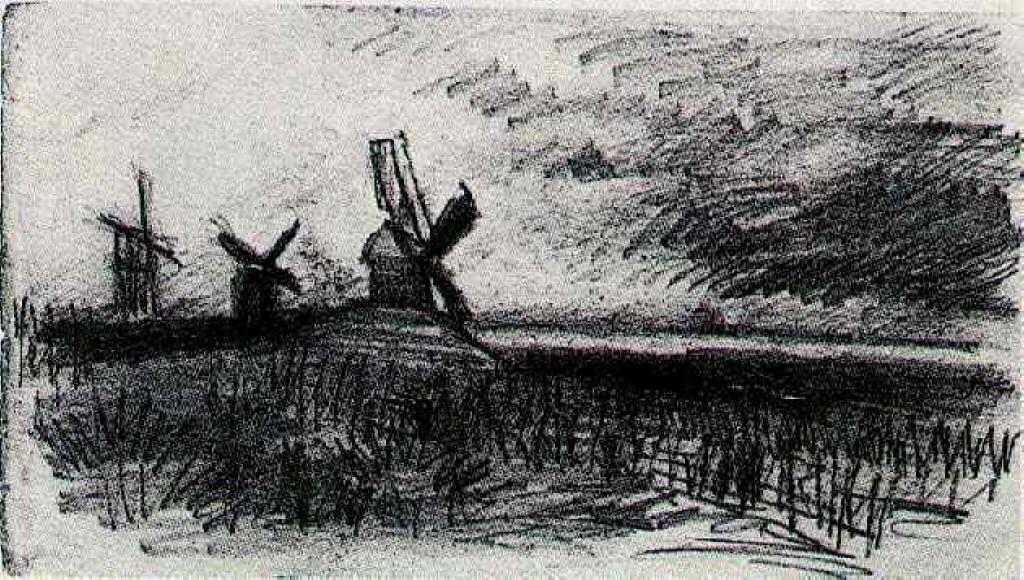 Windmills At Montmartre — Vincent Willem Van Gogh