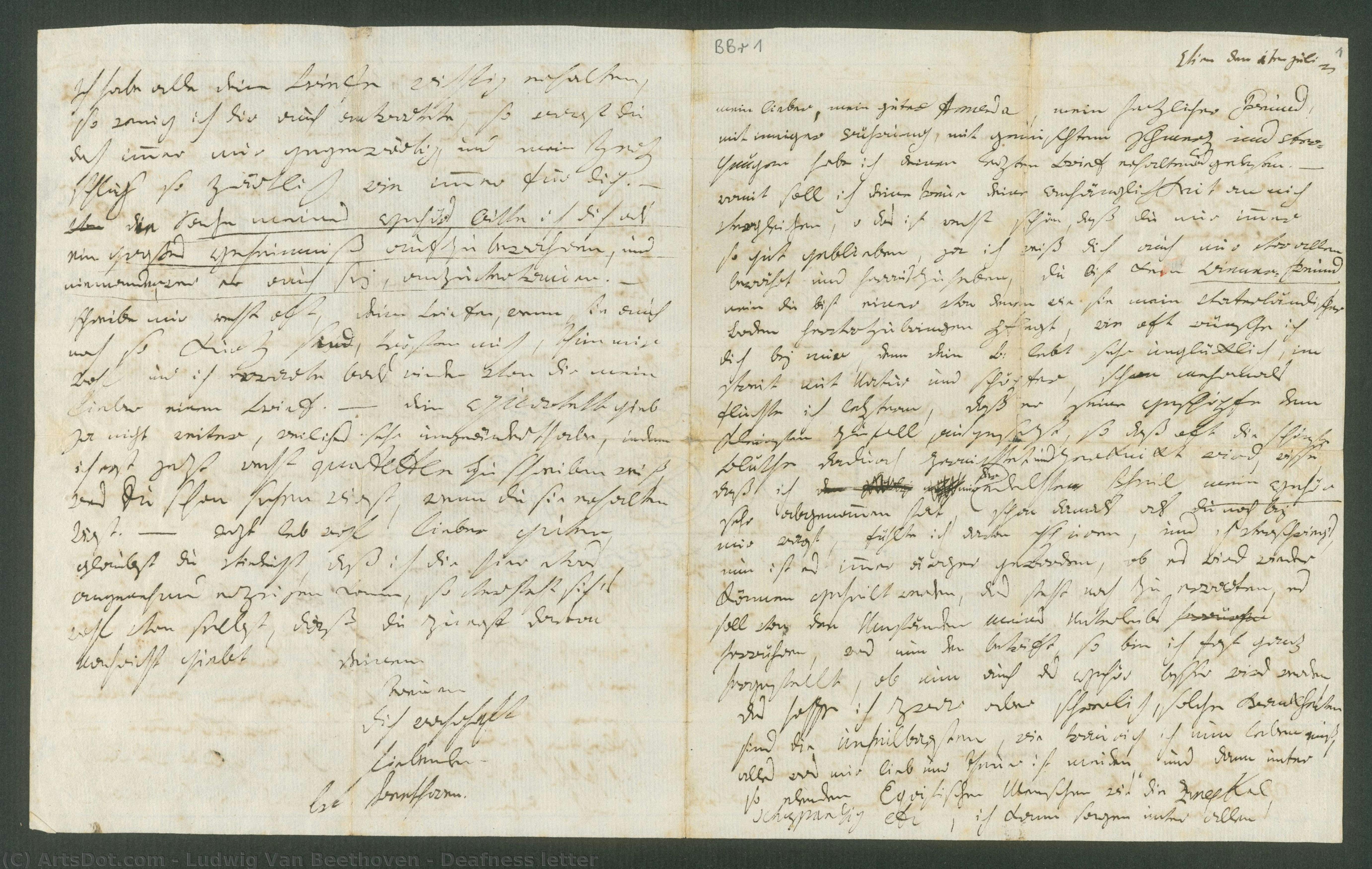 Deafness Letter — Ludwig Van Beethoven