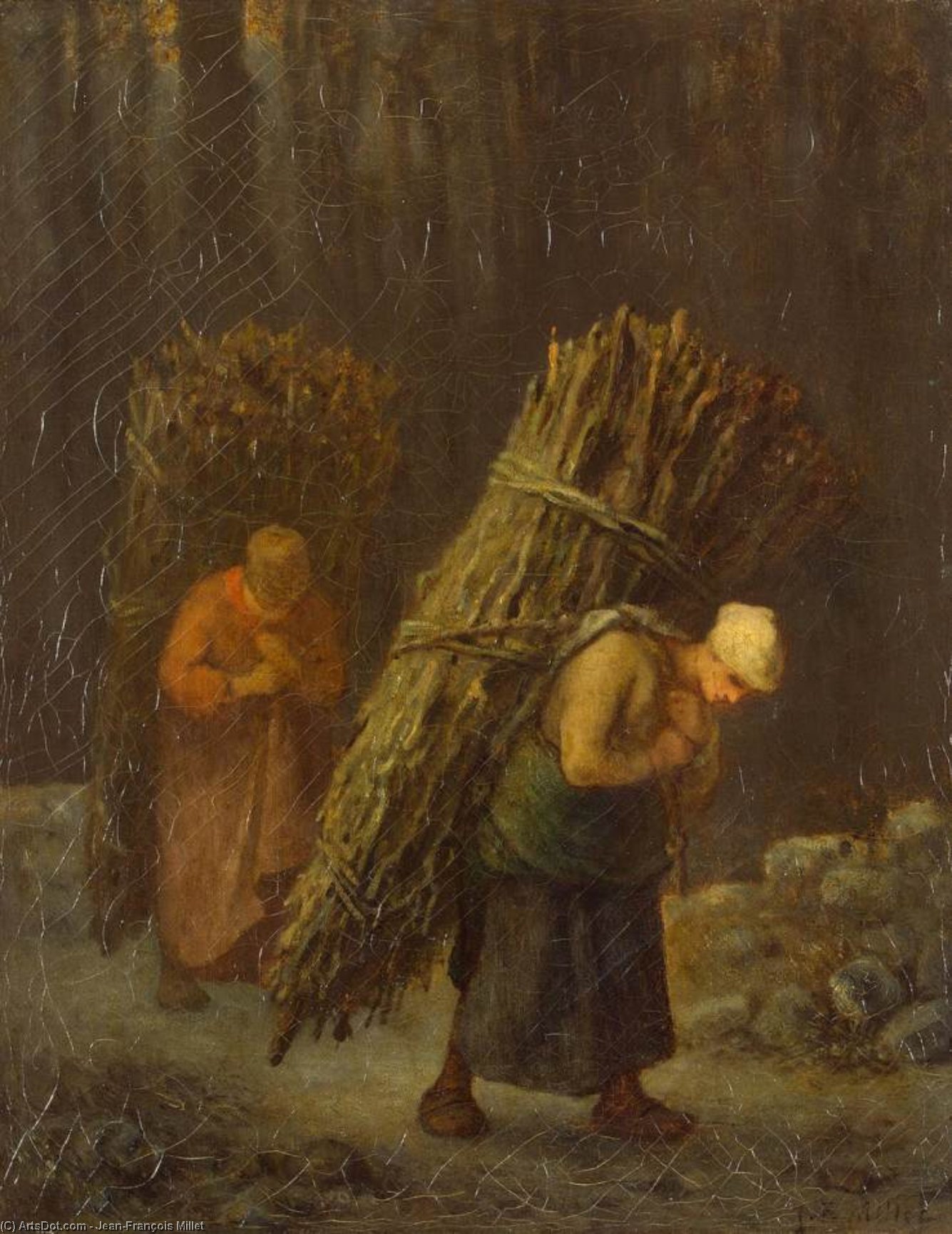 Peasant-girls With Brushwood — Jean-françois Millet