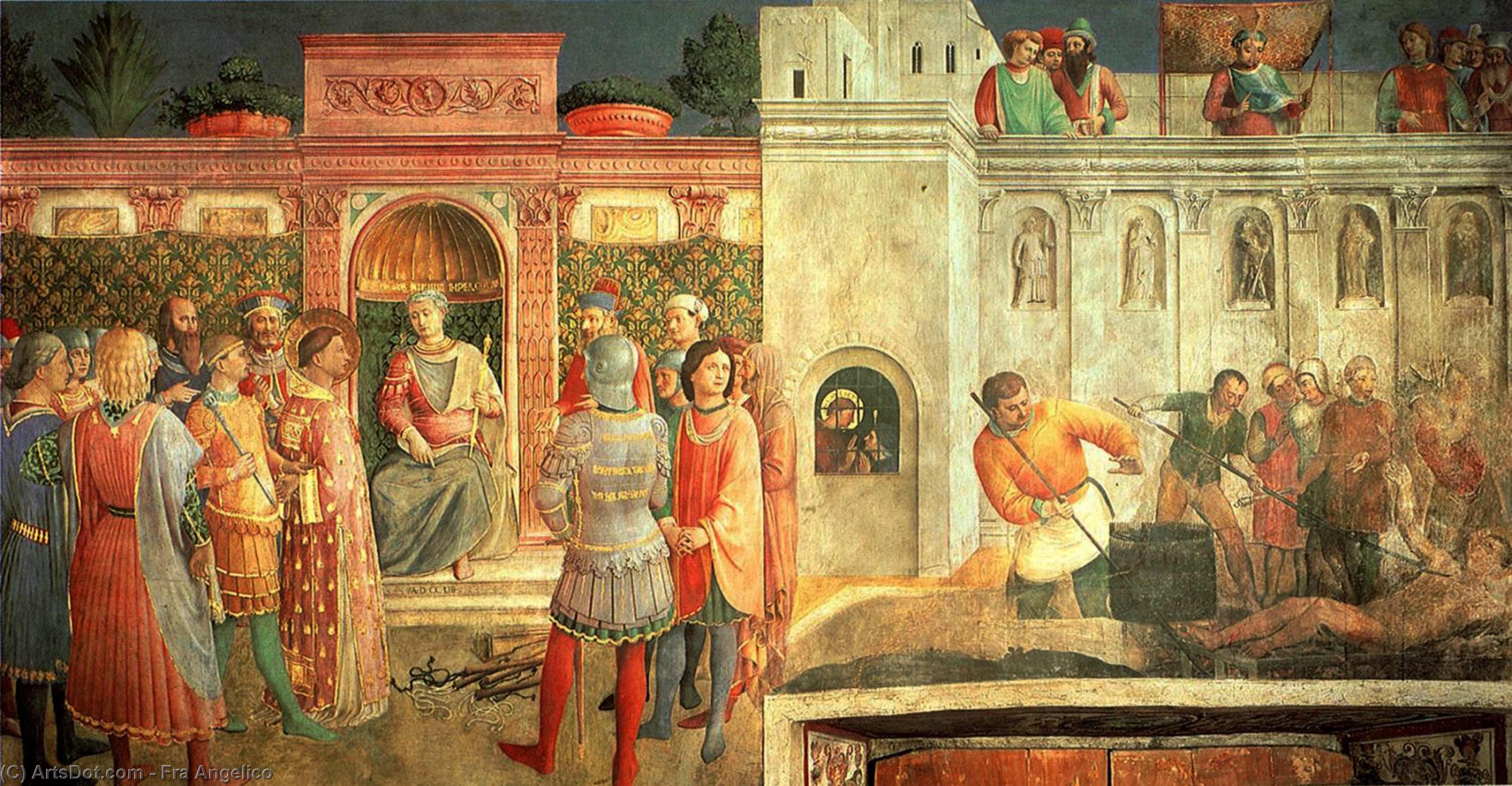 St. Lawrence Before St. Valerianus And Martyrdom Of St. Lawrence — Fra Angelico