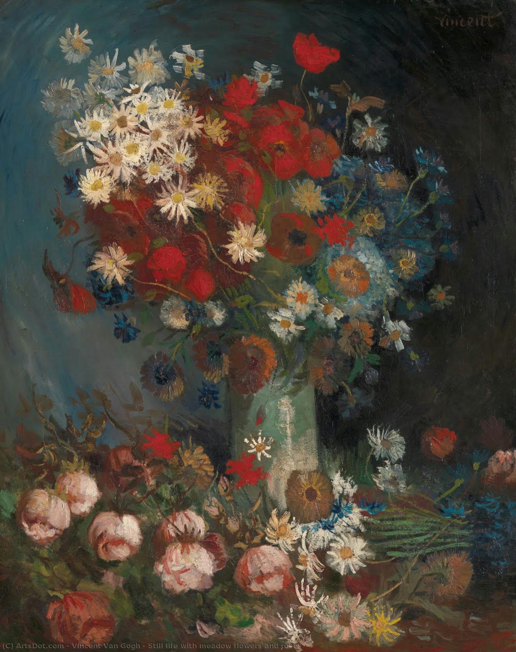 Still Life With Meadow Flowers And Roses — Vincent Willem Van Gogh