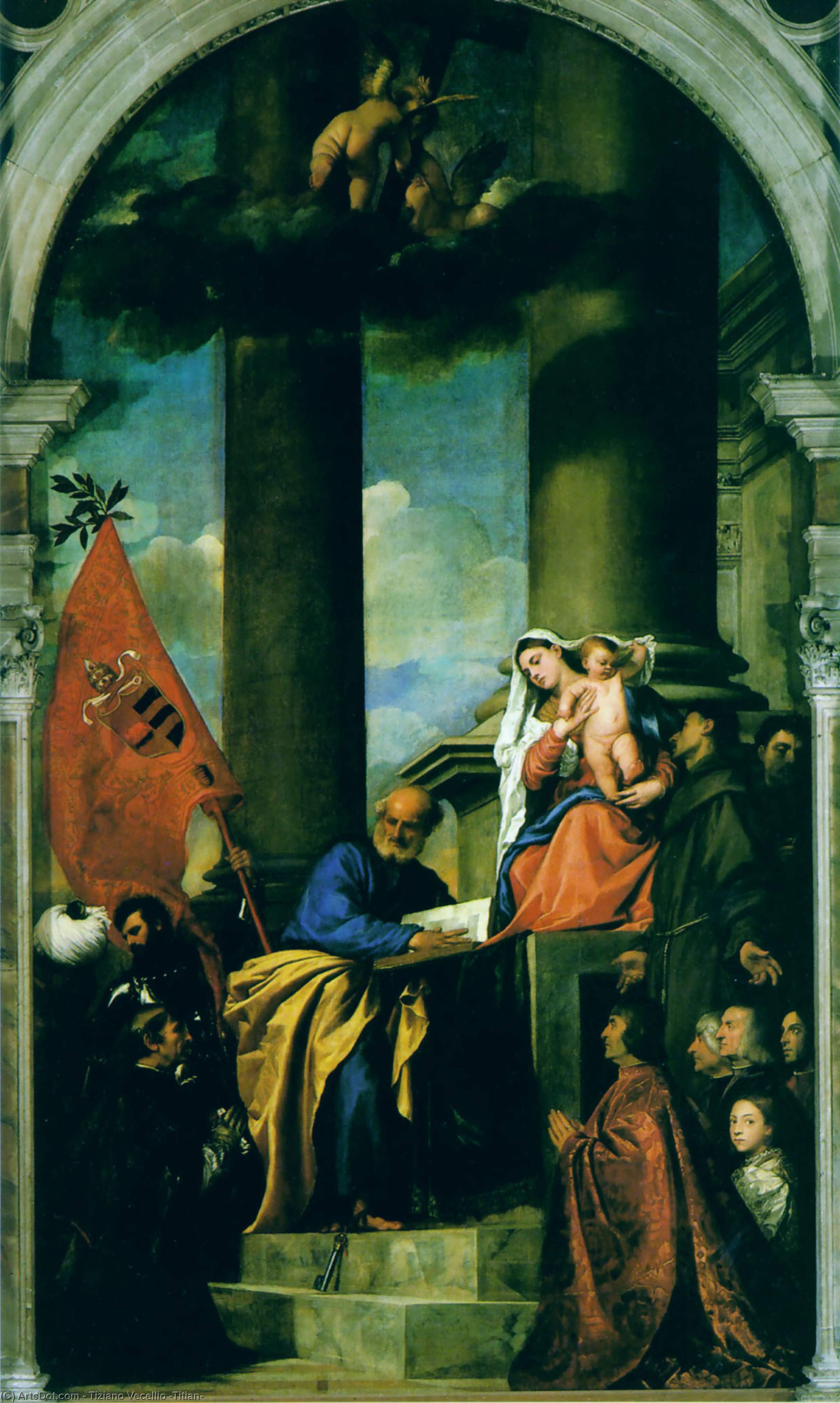 Madonna With Saints And Members Of The Pesaro Family — Titian