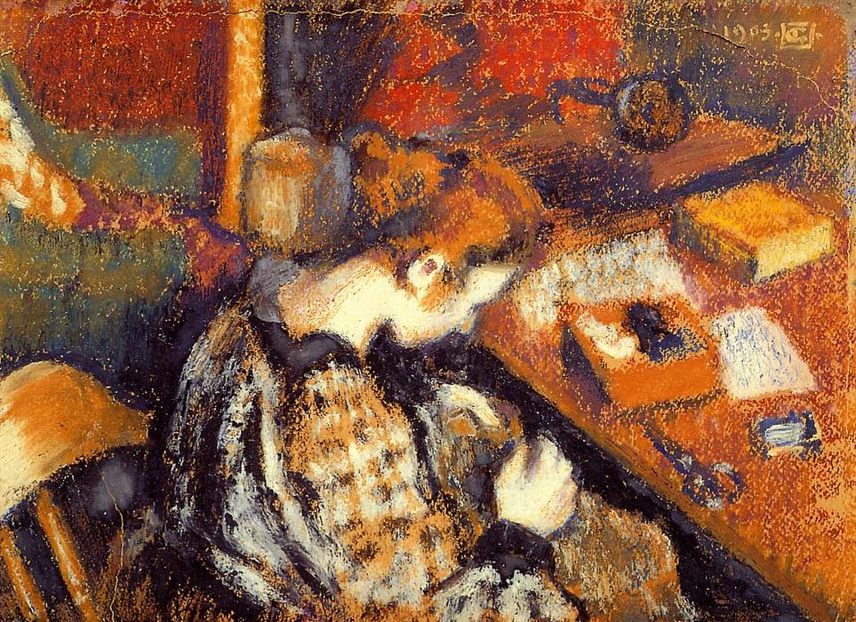 Young Woman Sewing — Georges Lemmen