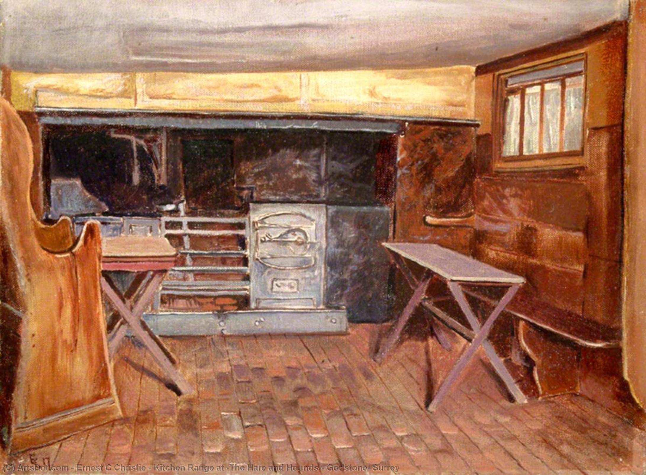 Kitchen Range At 'the Hare And Hounds', Godstone, Surrey — Ernest C Christie