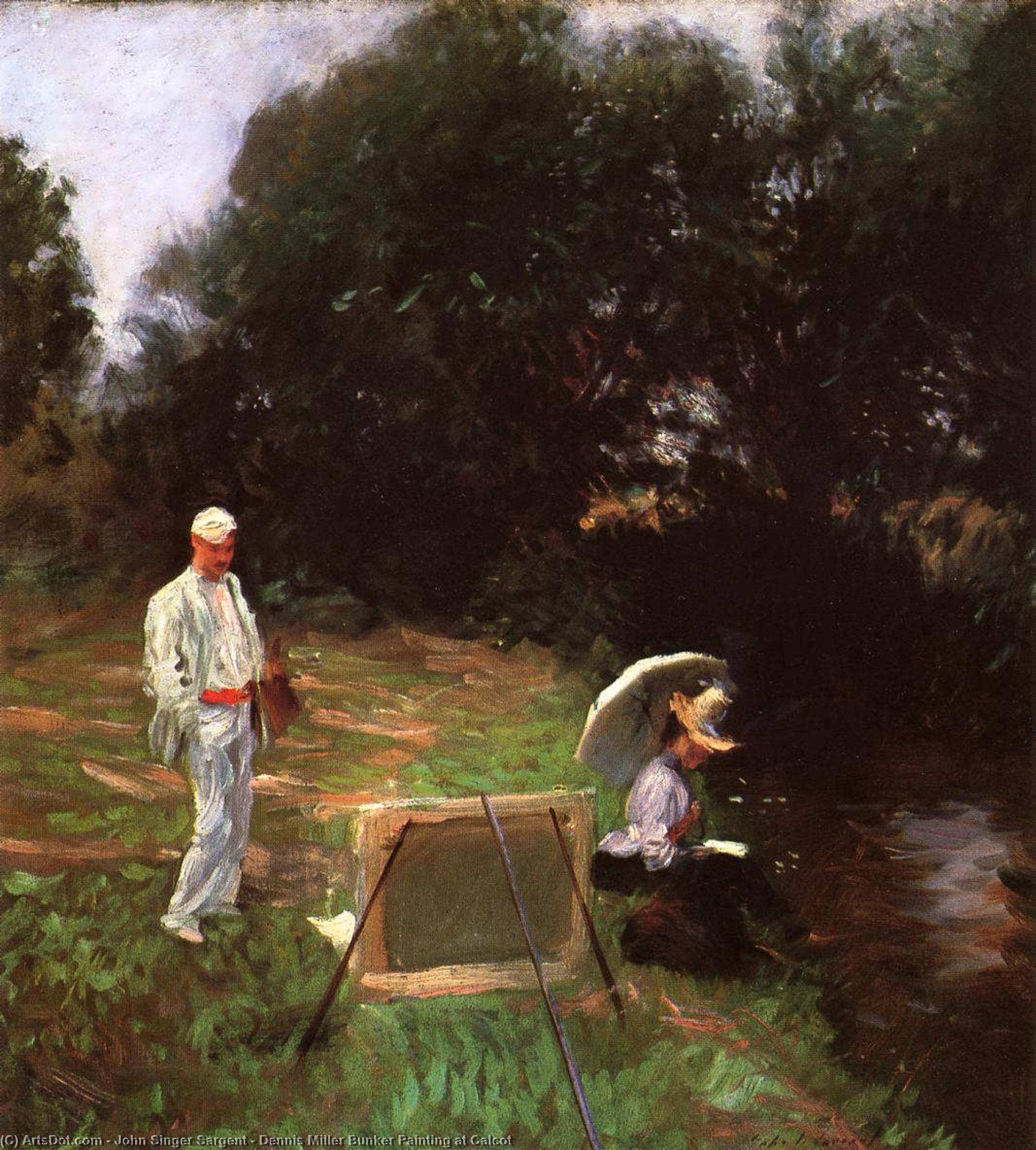 Dennis Miller Bunker Painting At Calcot — John Singer Sargent