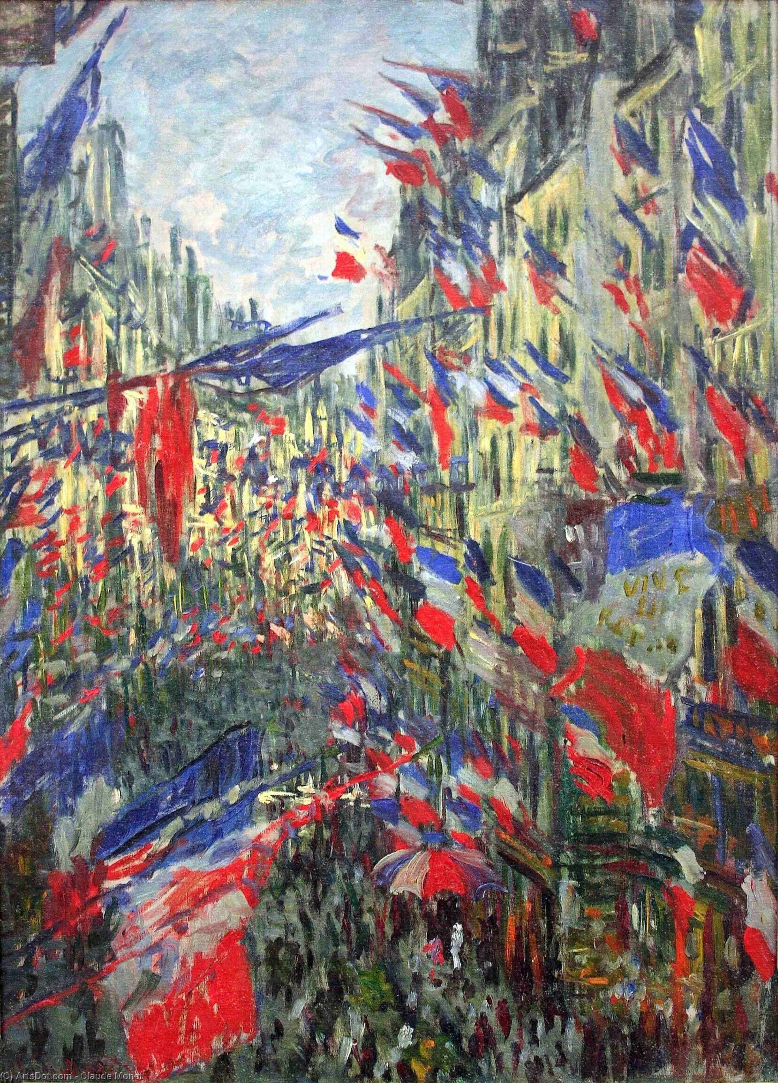 The Rue Montargueil With Flags — Claude Monet