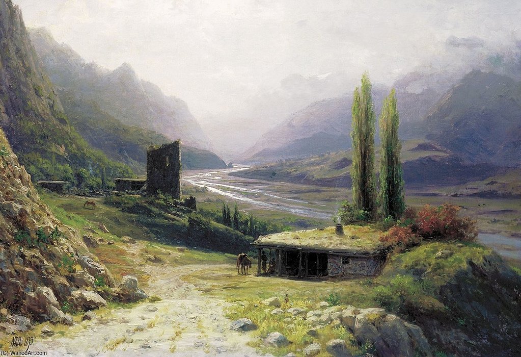 A Caucasian Gorge — Lef Feliksovich Lagorio