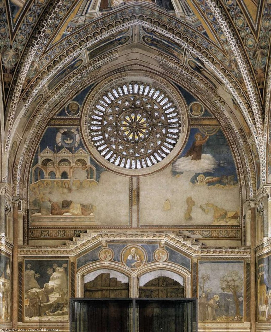 Frescoes On The Inside Wall Of The Façade — Giotto Di Bondone