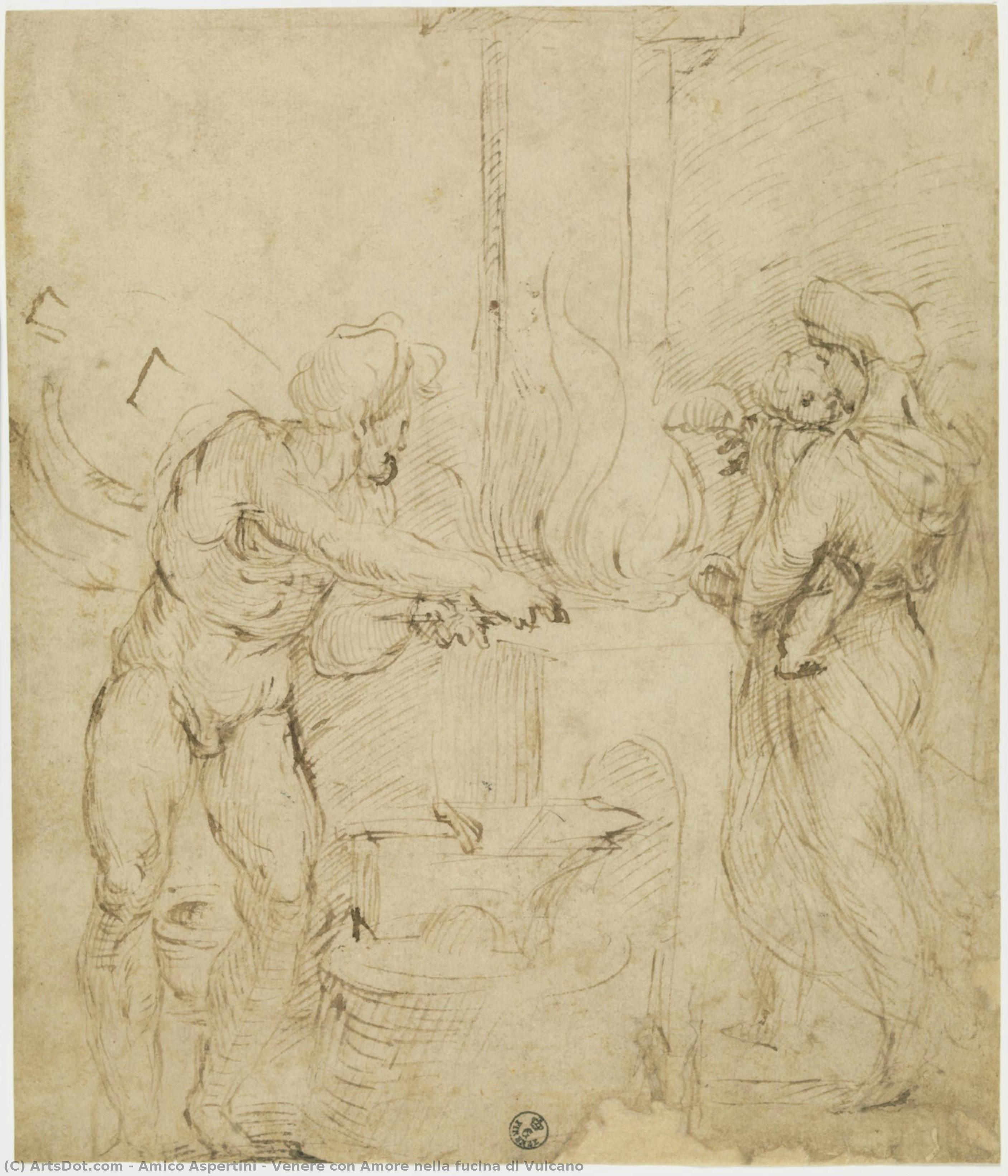 Venus Mit Amor In Der Schmiede Des Vulkan — Amico Aspertini