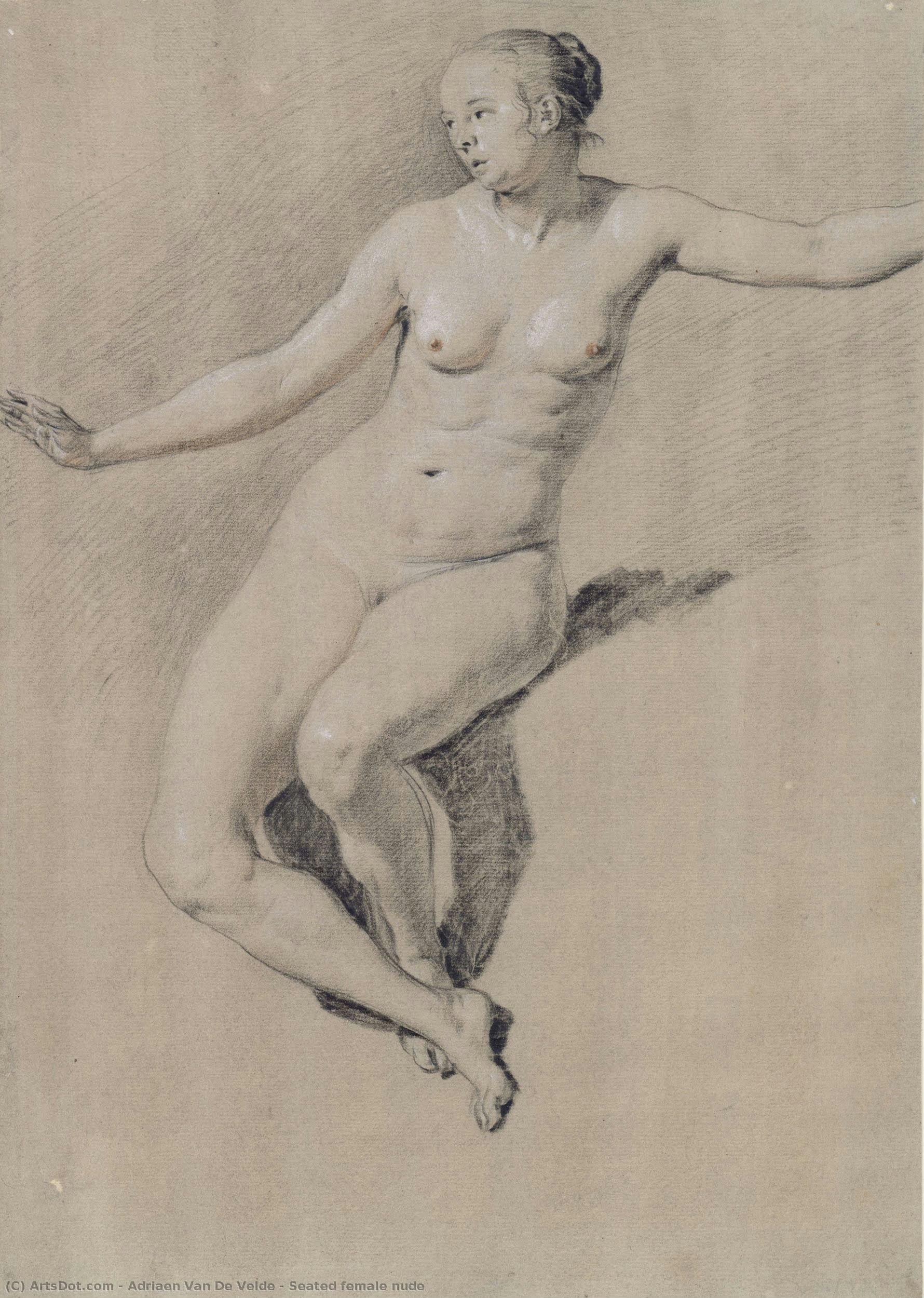 Seated Female Nude — Adriaen Van De Velde