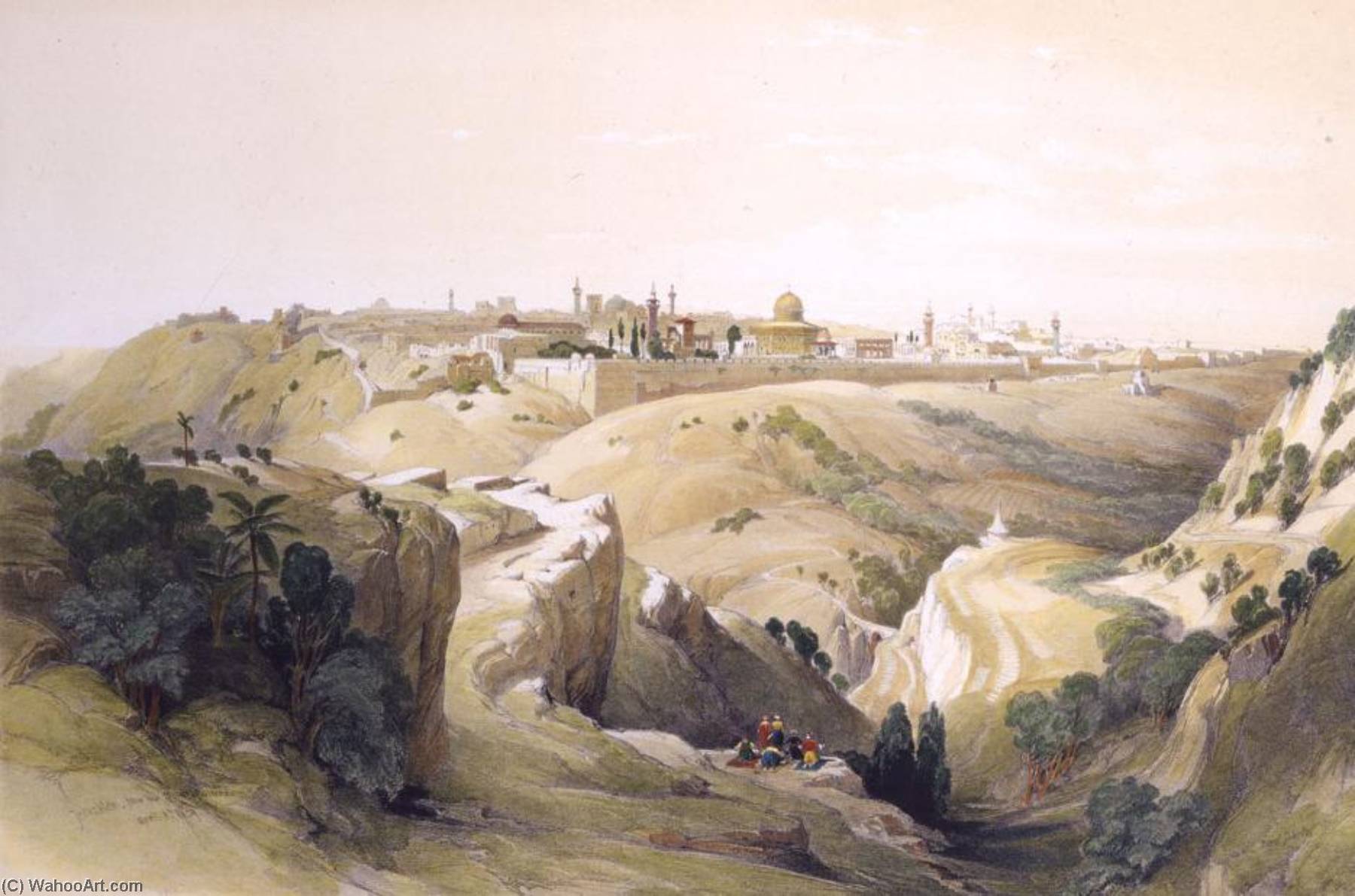Jerusalem From The Road Leading To Bethany — David Roberts