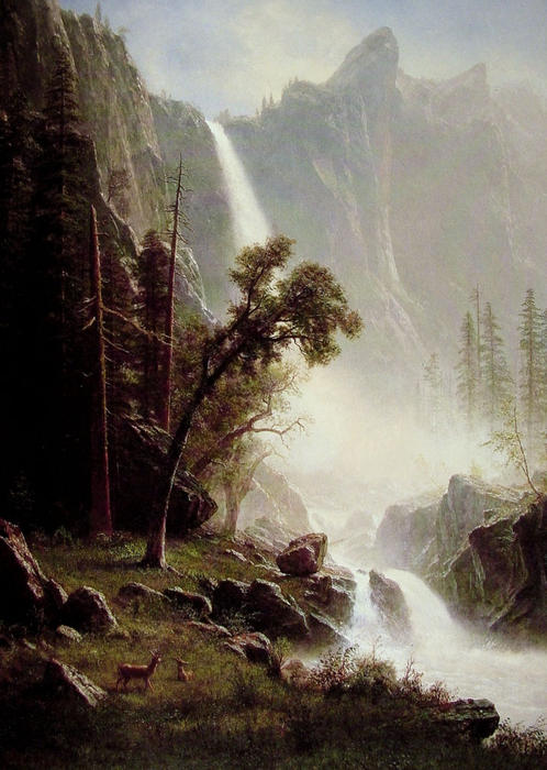 Bridal Veil Falls, Yosemite — Albert Bierstadt