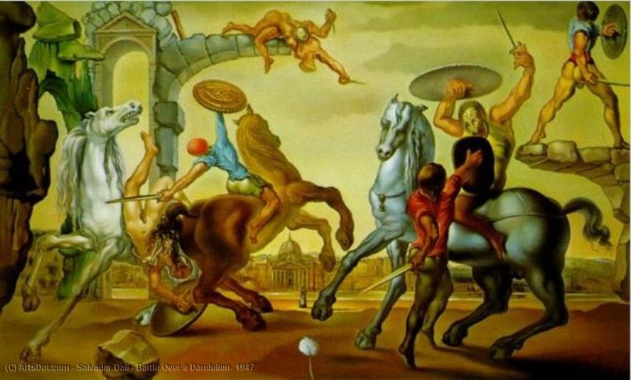 Battle Over A Dandelion, 1947 — Salvador Dalí