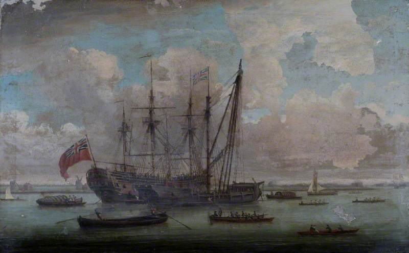 A Sheer Hulk, Refitting An East Indiaman — John Cleveley The Elder