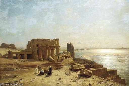 Egyptian Ruins Beside The Nile — Ernst Carl Eugen Koerner