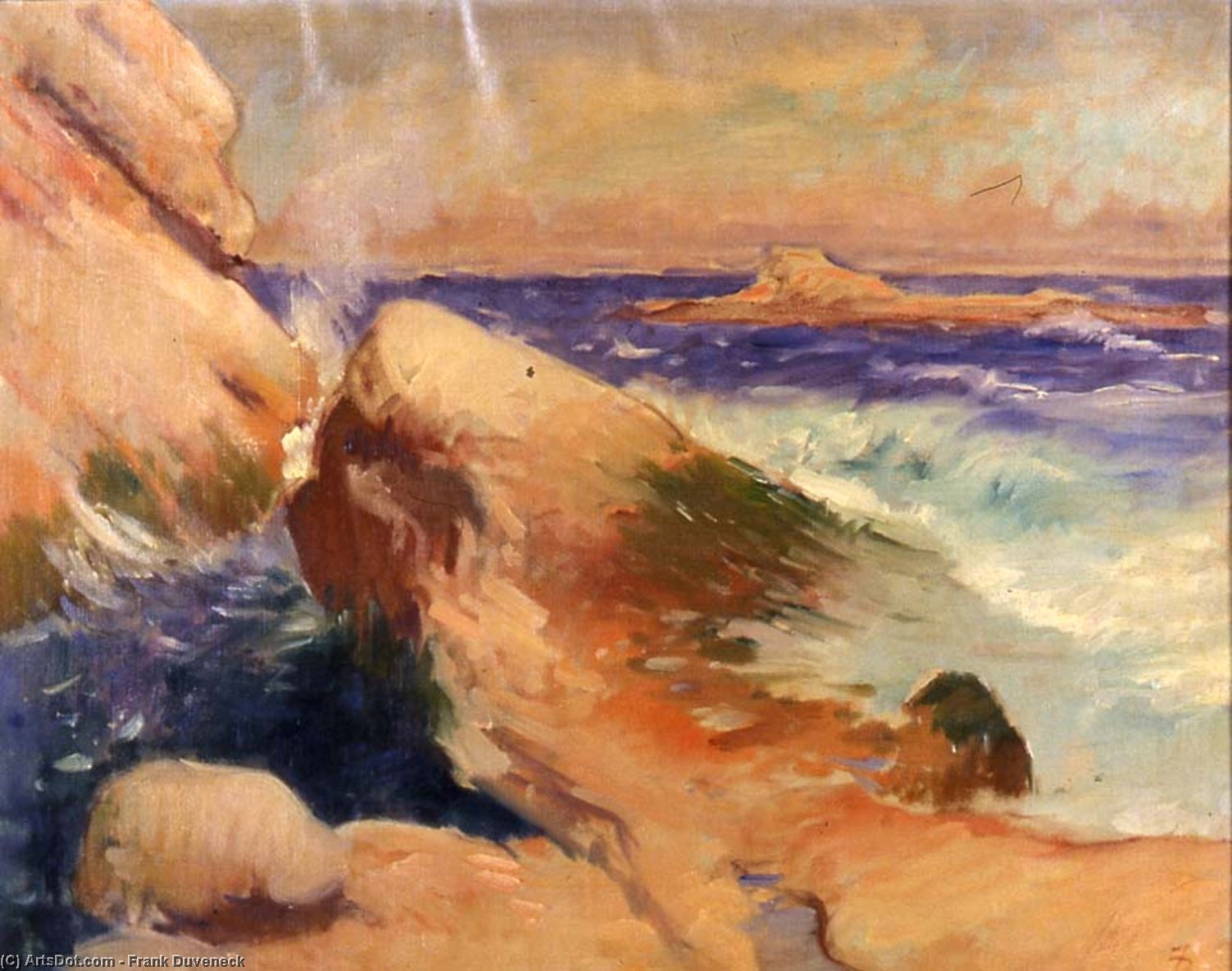 Rocky Coast Scene — Frank Duveneck