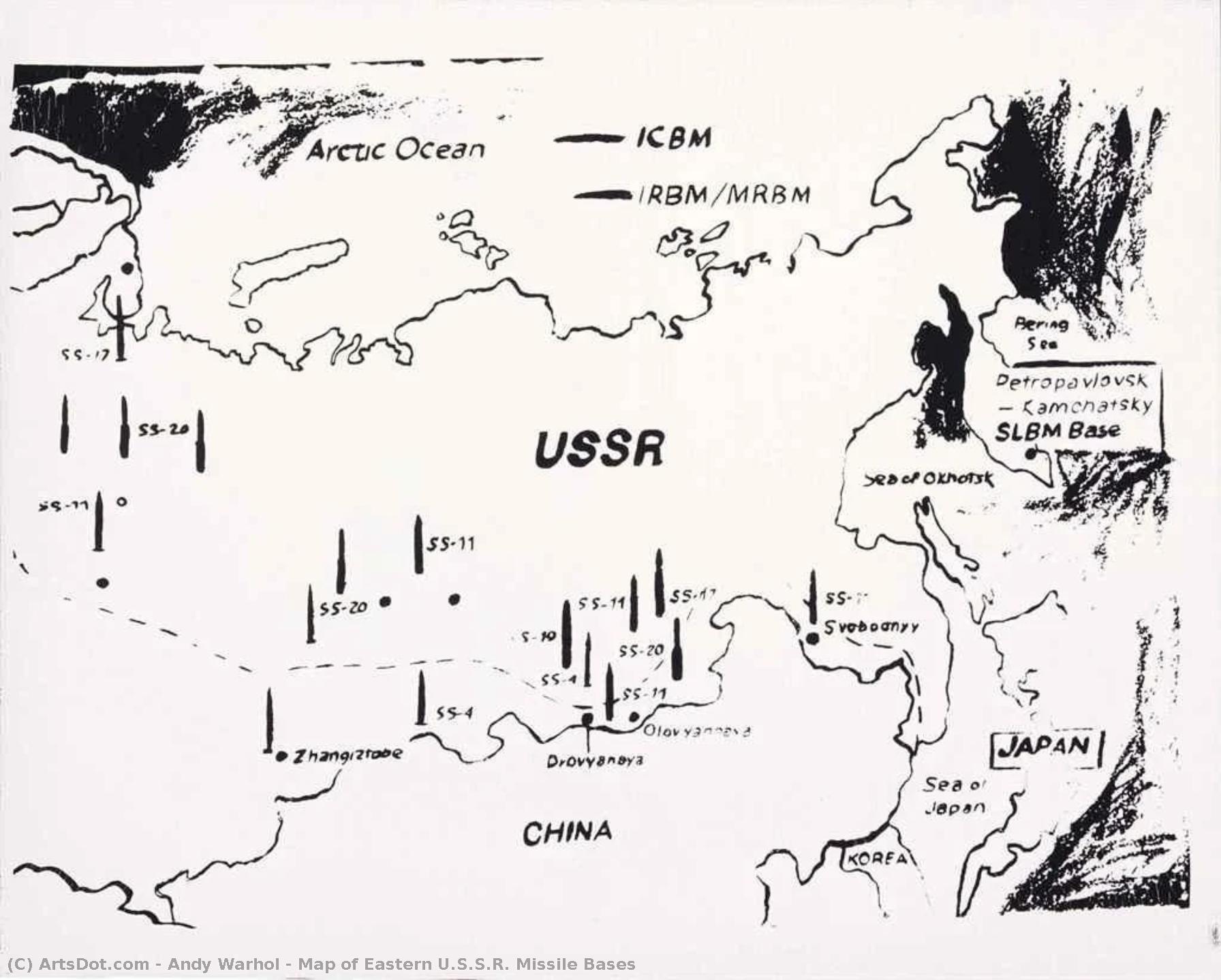 Map Of Eastern U.s.s.r. Missile Bases — Andy Warhol