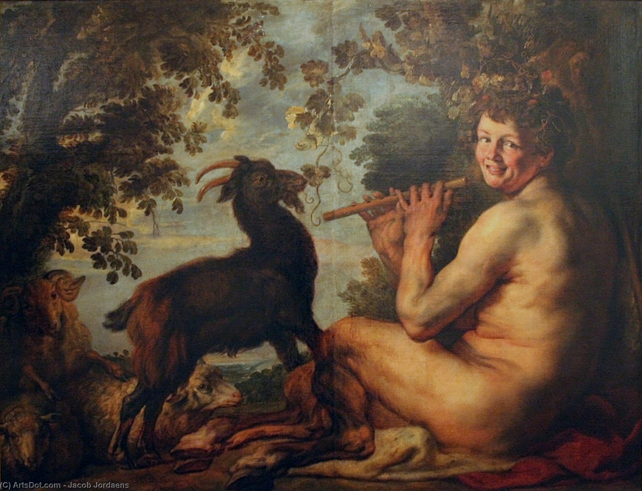 Satyr Playing Flute — Jacob Jordaens