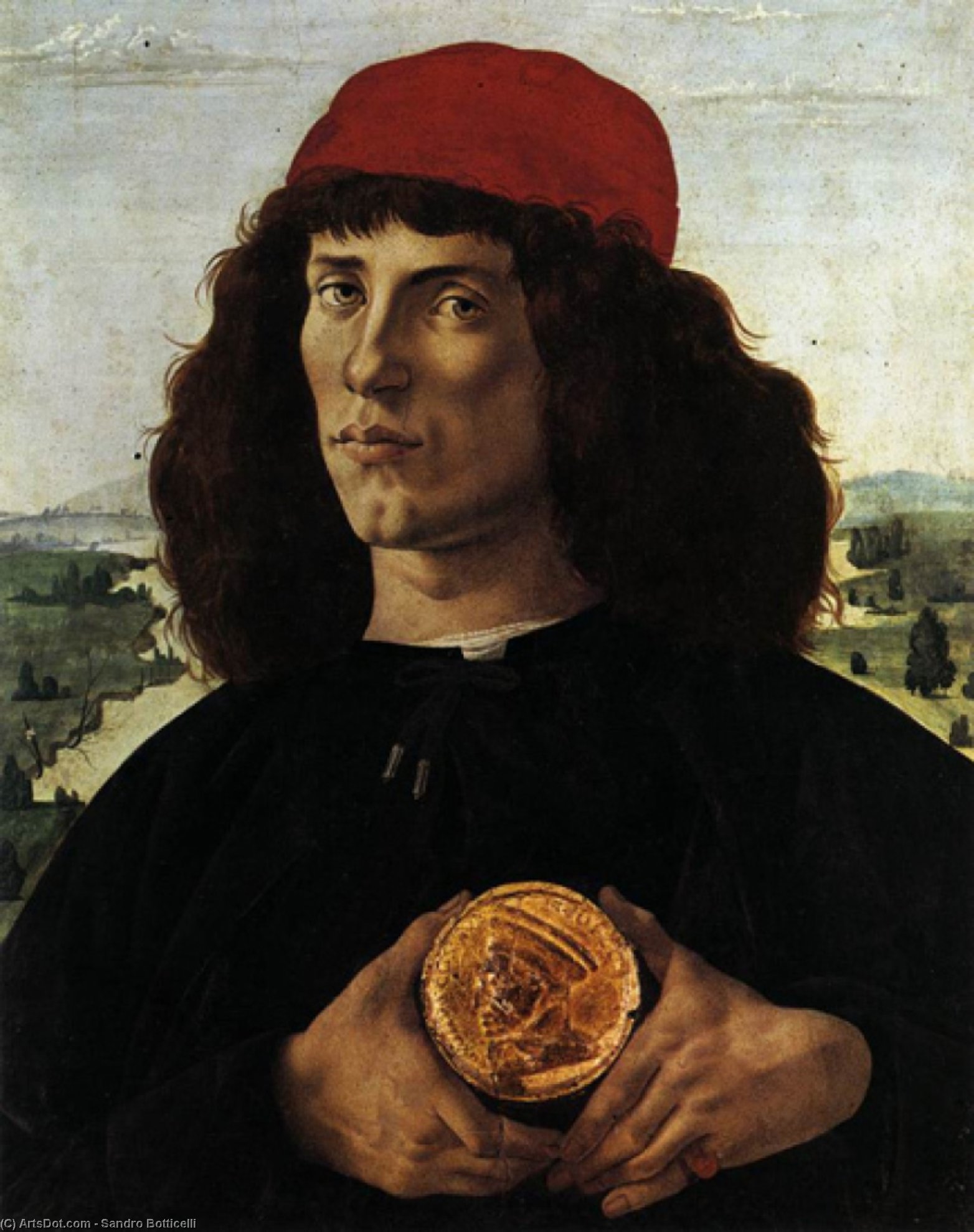 Portrait Of A Man With A Medal Of Cosimo The Elder — Sandro Botticelli