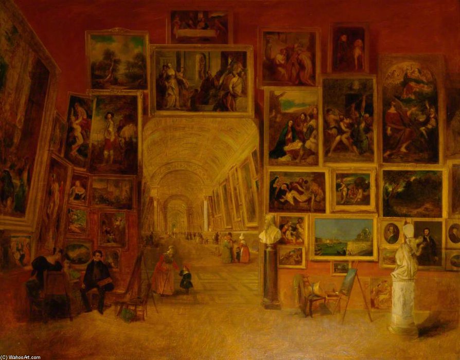 Main Gallery Of The Louvre, Paris — John Scarlett Davis