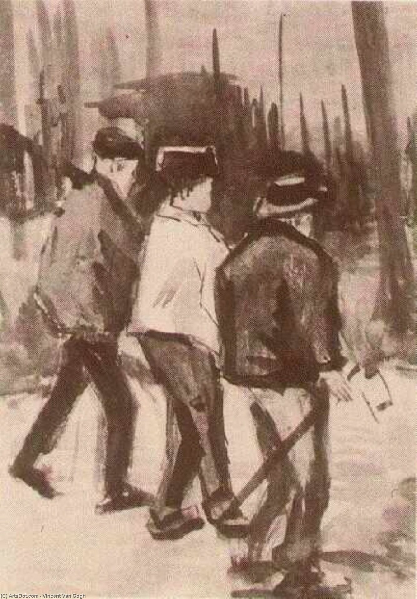 Three Woodcutters Walking — Vincent Willem Van Gogh