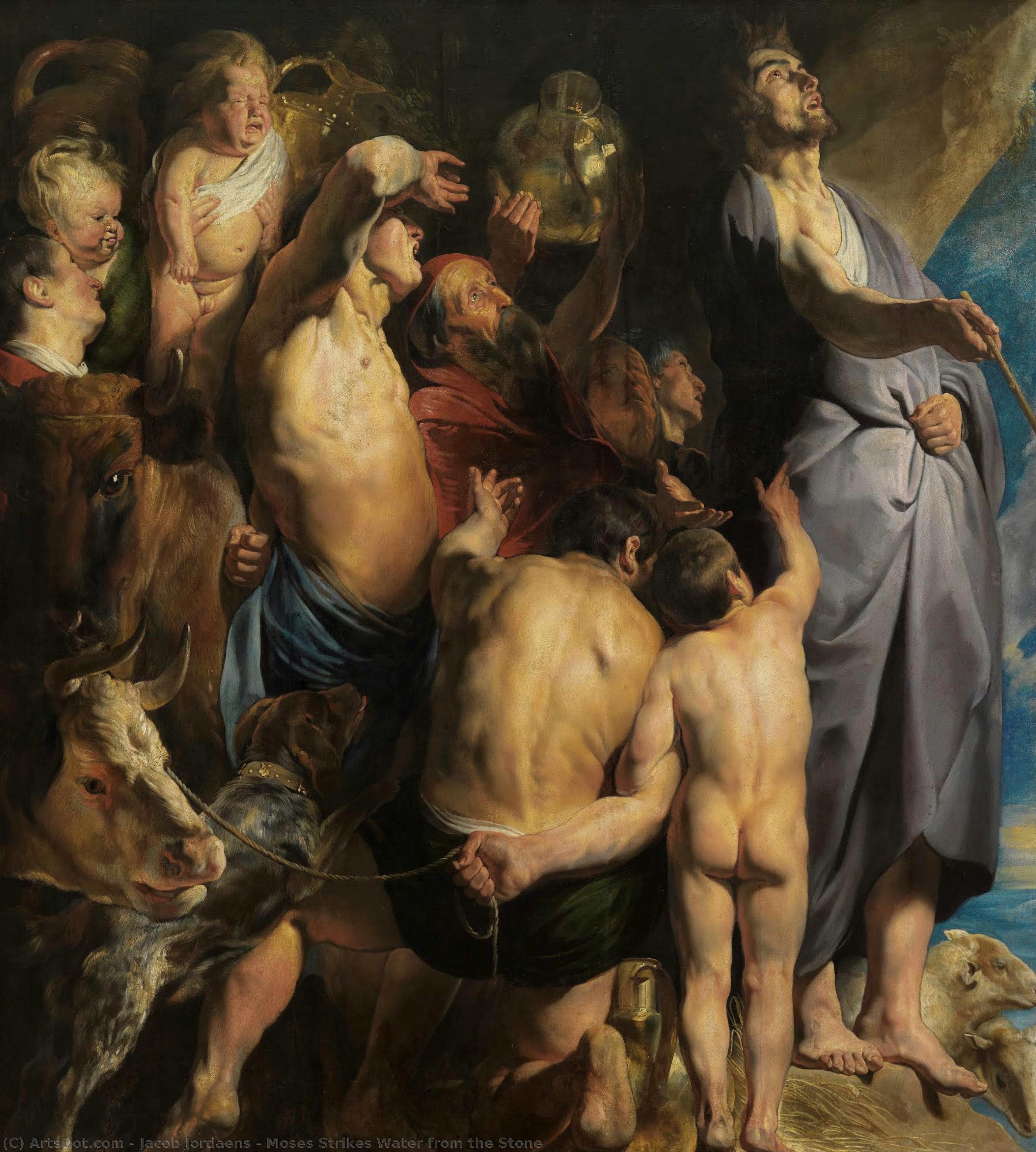 Moses Strikes Water From The Stone — Jacob Jordaens