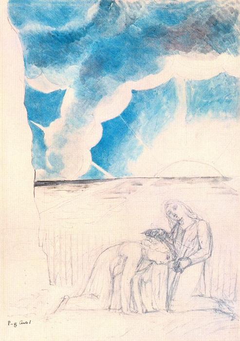 Virgilio Ciñe La Frente De Dante Con Un Junco — William Blake