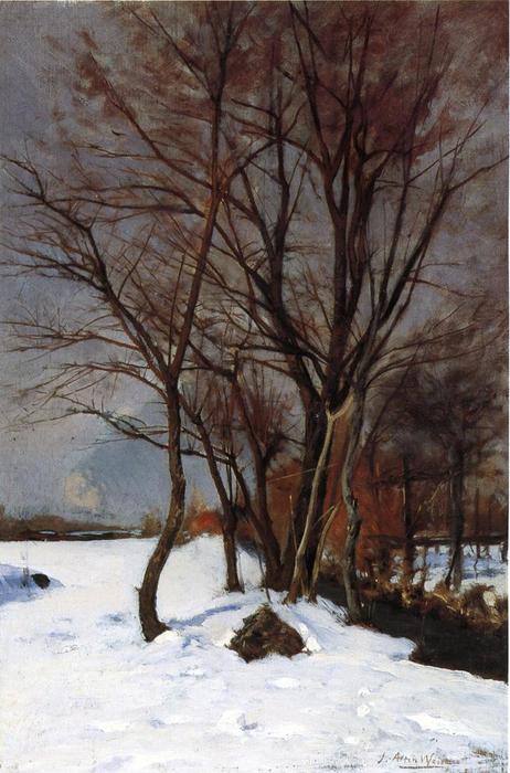 Winter Landscape With Stream — Julian Alden Weir