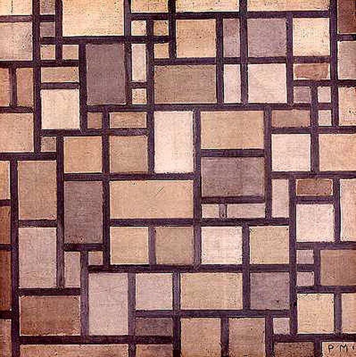 Composition: Light Color Planes With Grey Contours — Piet Mondrian