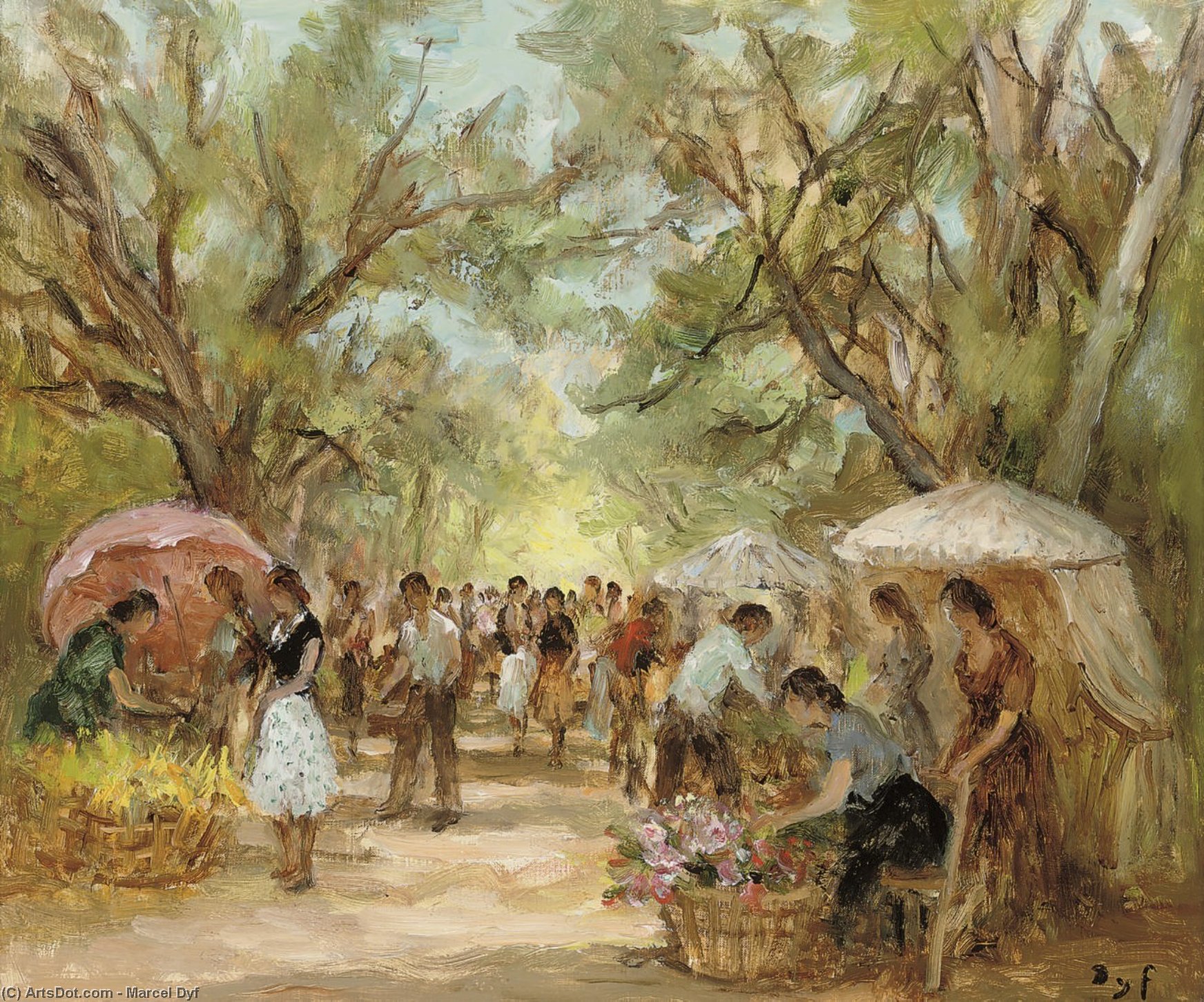 Flowers Market At Arles, (1970) — Marcel Dyf