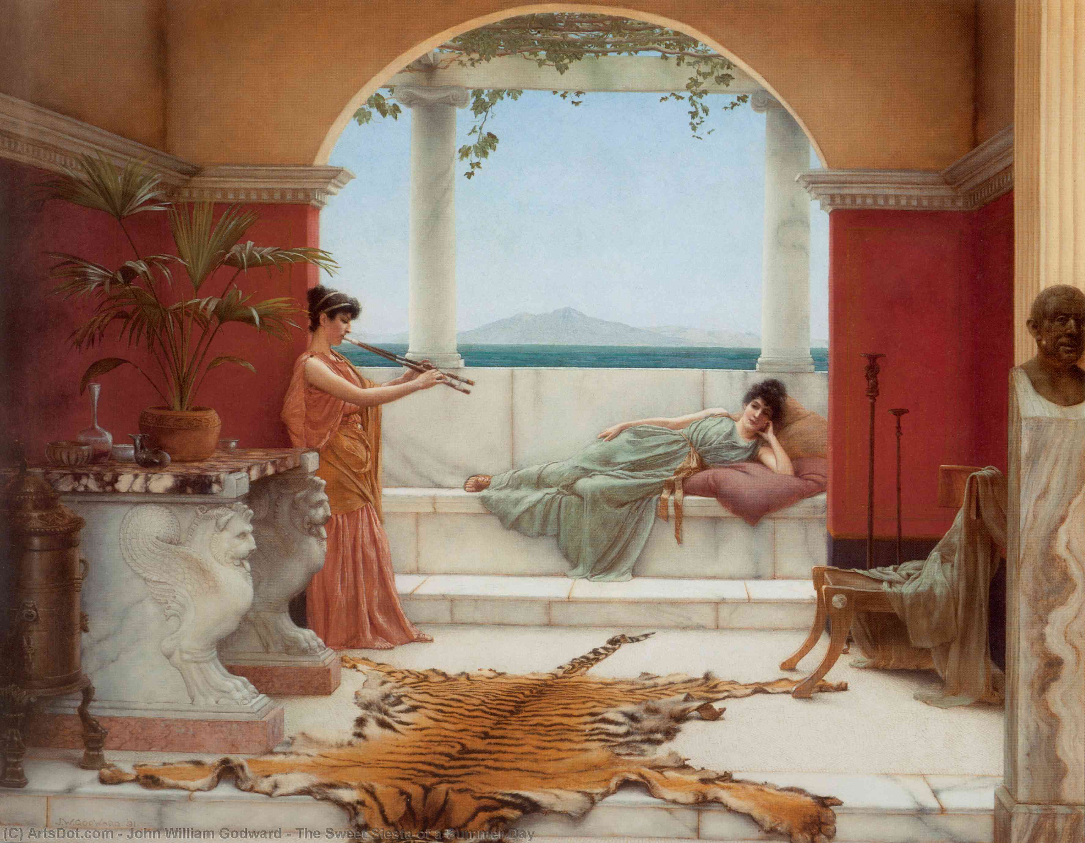 The Sweet Siesta Of A Summer Day — R.b.a John William Godward